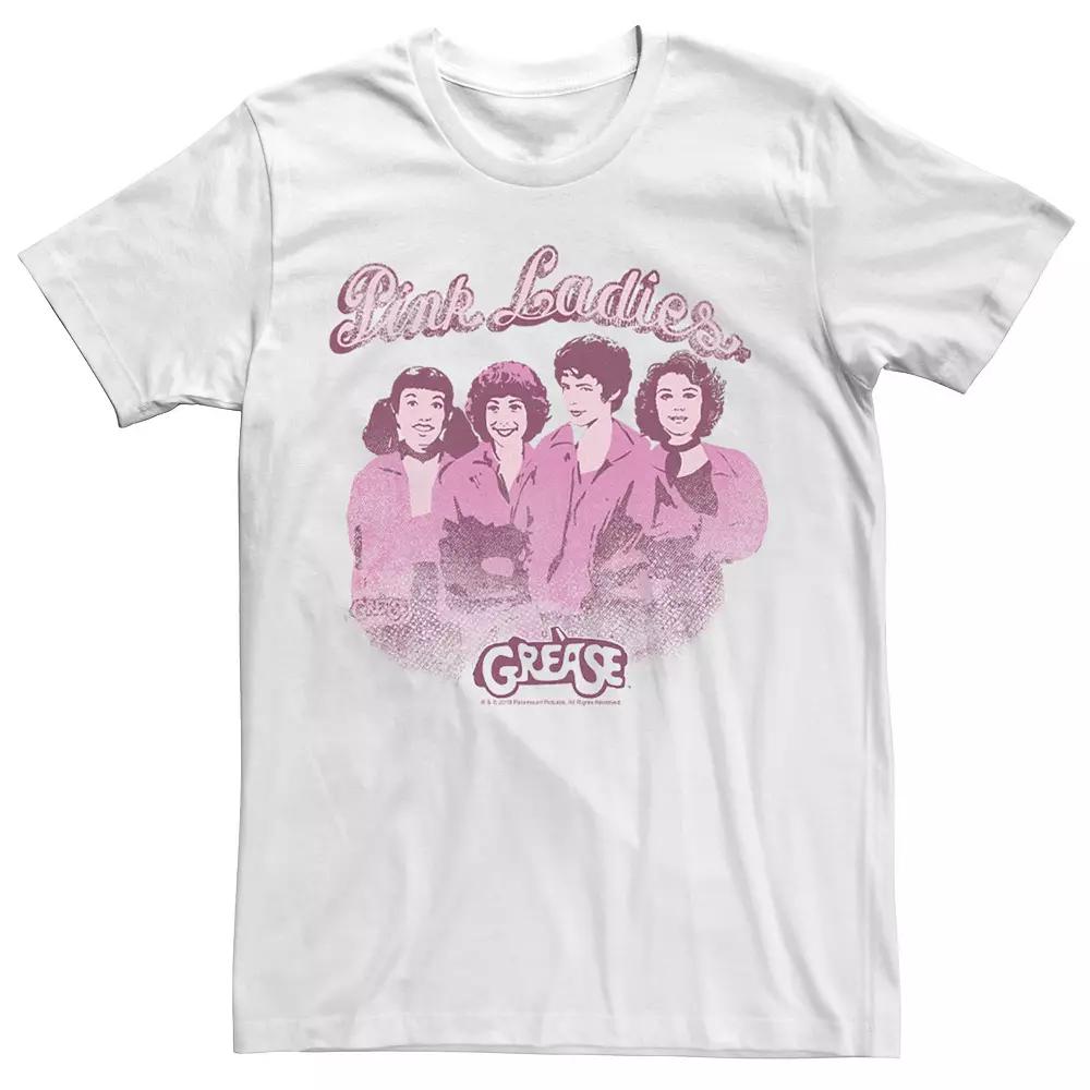 Men's Grease Pink Ladies Distressed Portrait Tee,  Product Image