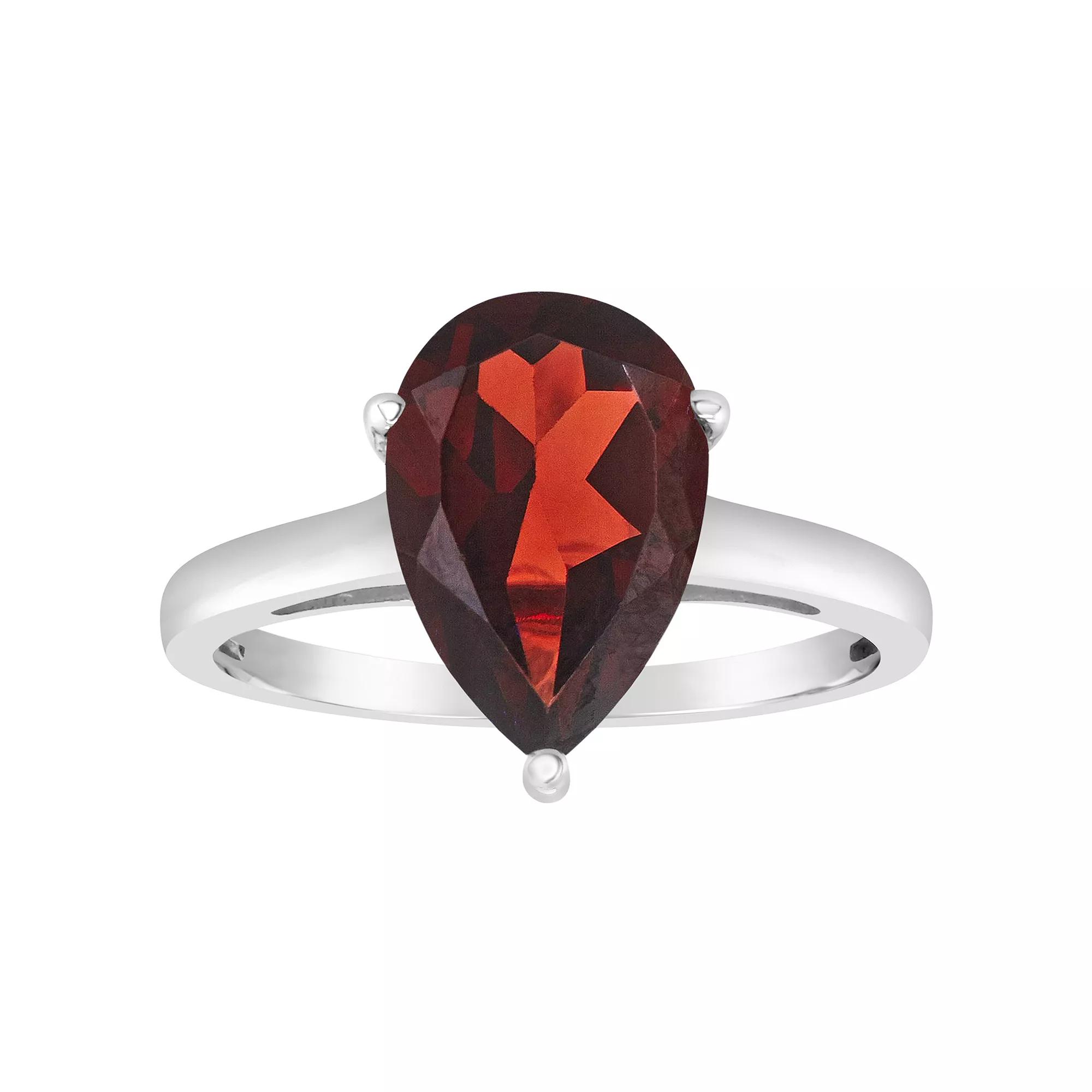 Alyson Layne 14k Gold Pear Cut Garnet Solitaire Ring, Women's, Size: 7 Product Image