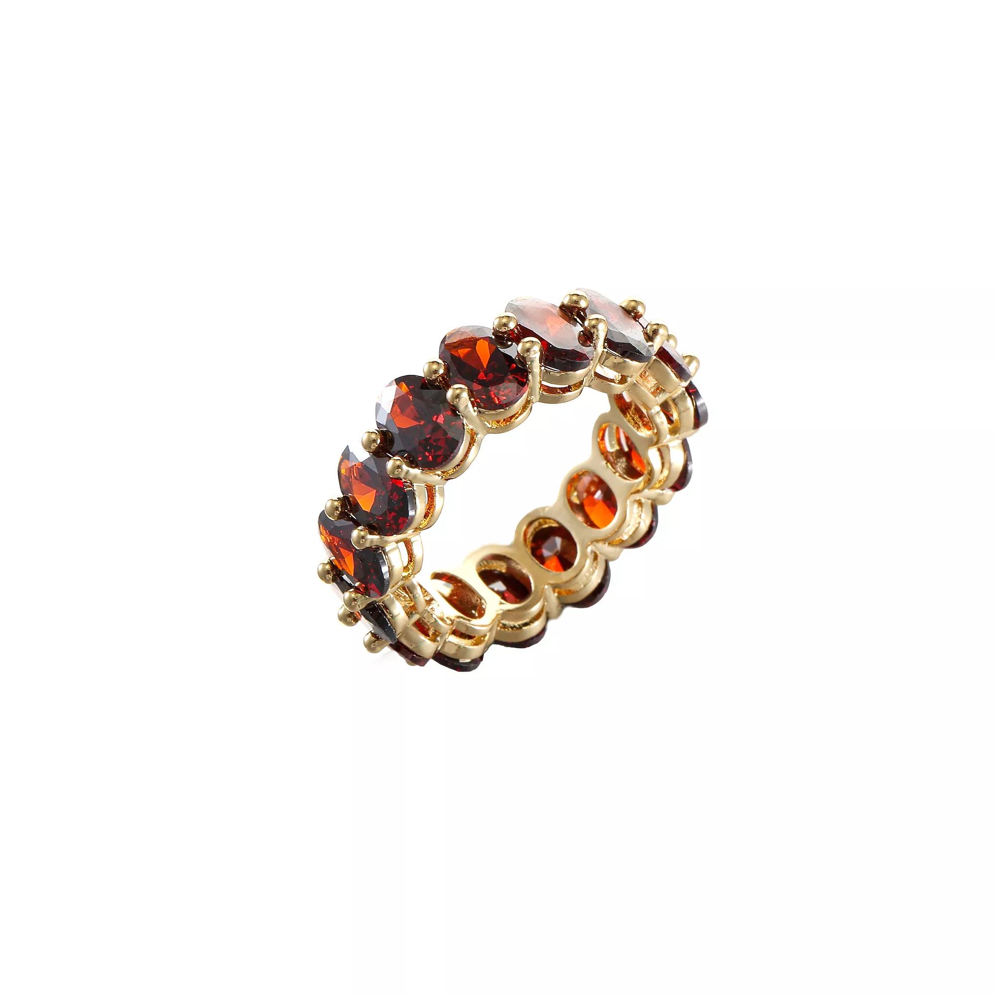 City Luxe Crystal Eternity Band Ring, Women's, Size: 8, January Gold Tone Product Image