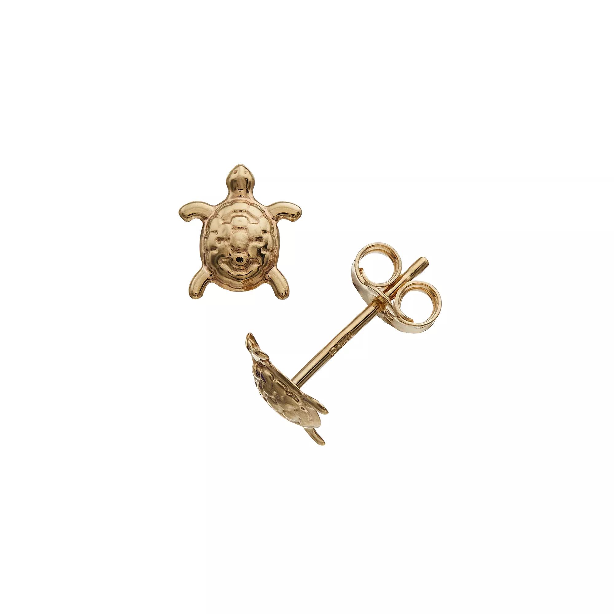 Au Naturale 14k Gold Turtle Stud Earrings, Women's, Yellow Product Image