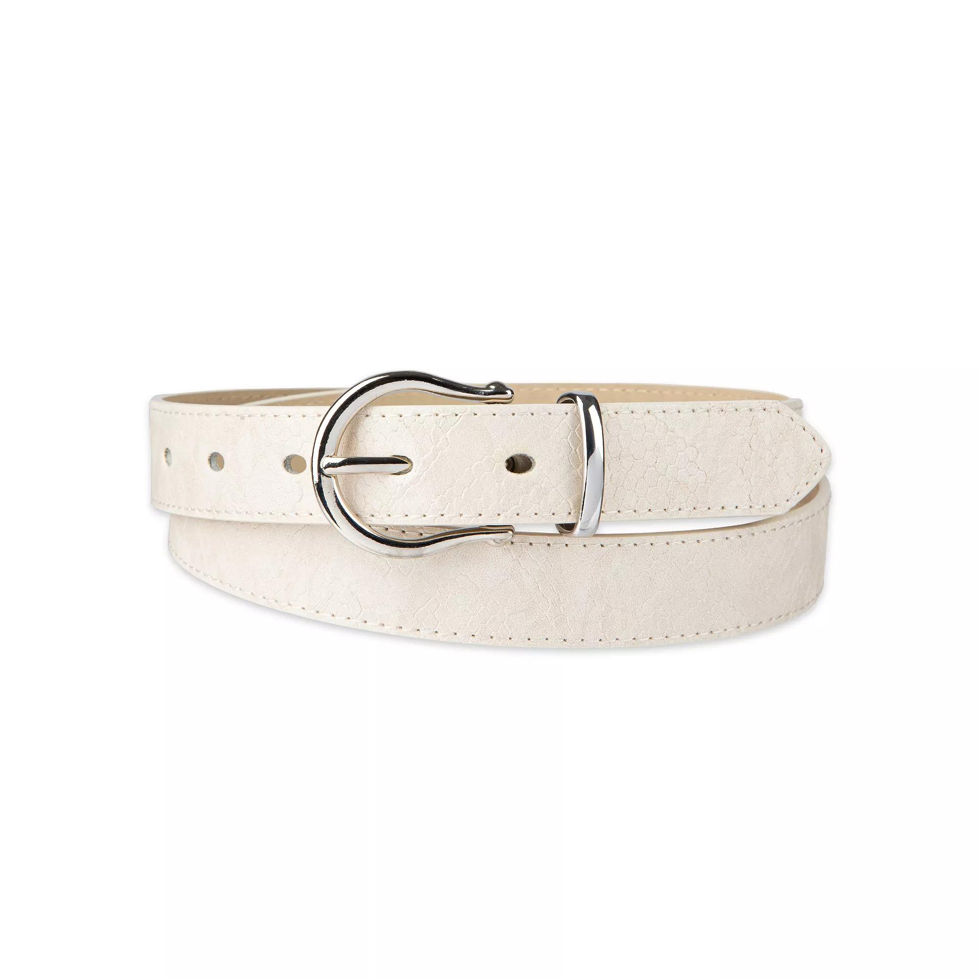 Women's LC Lauren Conrad Skinny Lizard Texture Belt, Size: XL, Natural Lizard Product Image