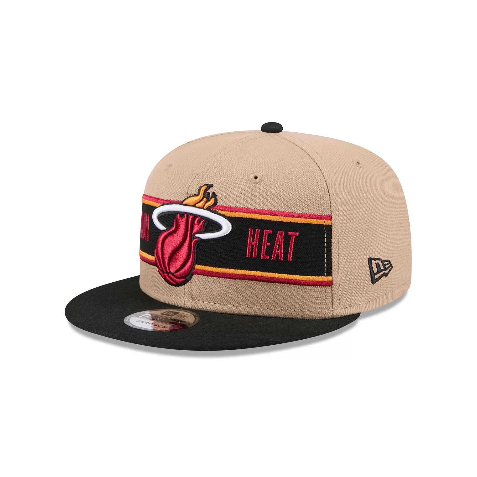 Men's New Era Tan/Black Miami Heat 2024 NBA Draft 9FIFTY Snapback Hat, Team Product Image