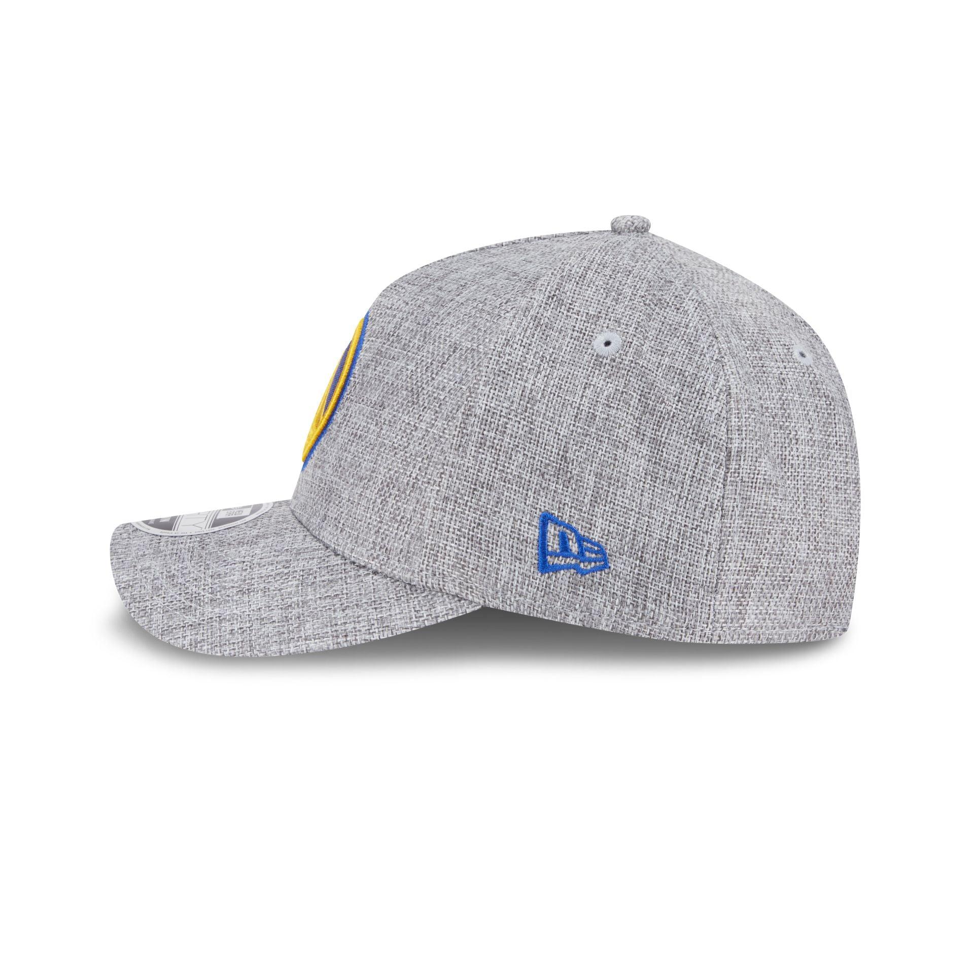 Golden State Warriors Cotton Weave Gray 9FORTY M-Crown A-Frame Snapback Hat Male Product Image