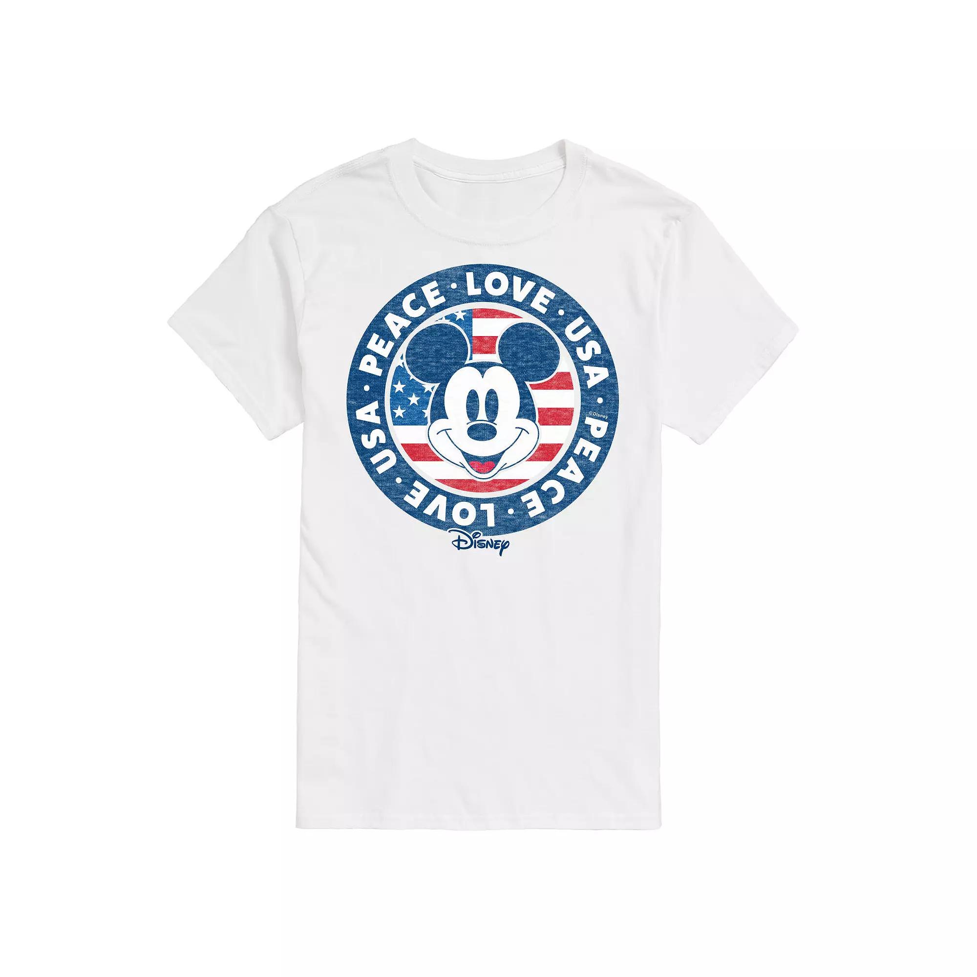 Disney's Mickey Mouse Men's Peace Love USA Americana Graphic Tee,  Product Image