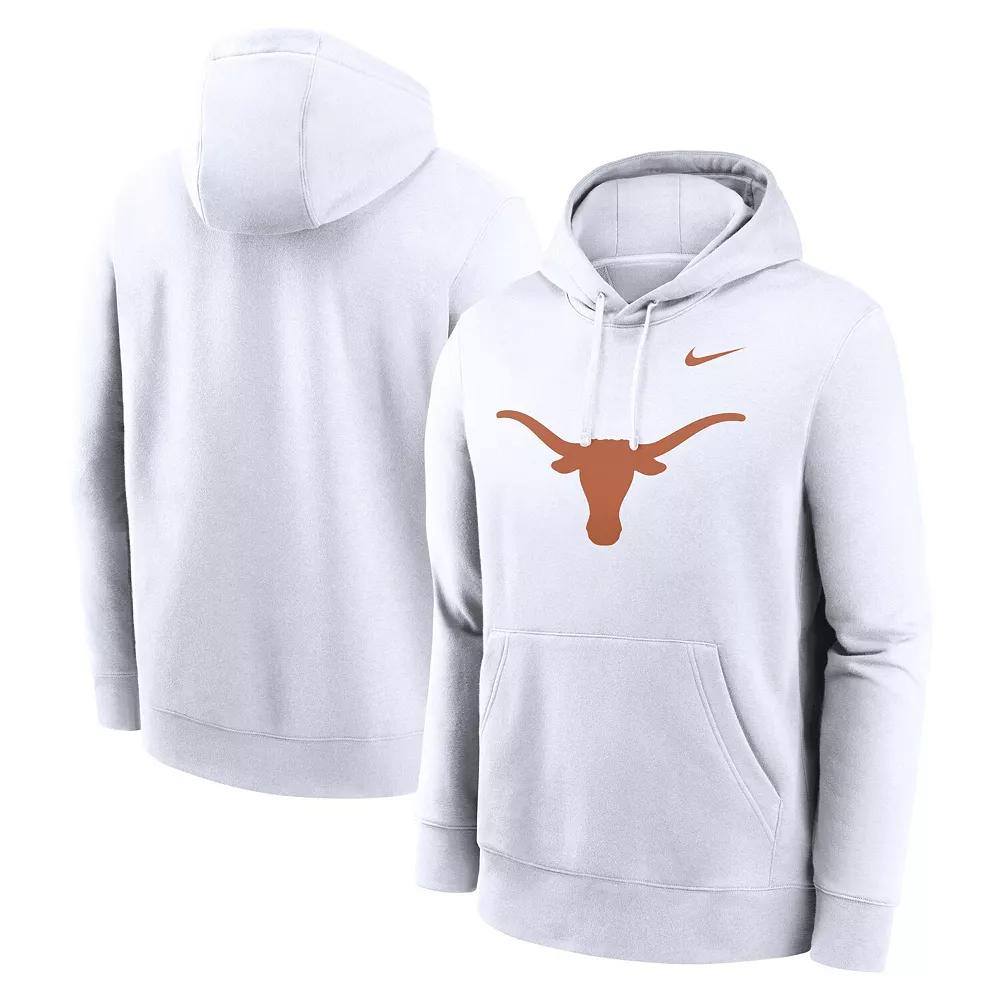Men's Nike White Texas Longhorns Primetime Evergreen Club Fleece Pullover Hoodie, Size: Large Product Image