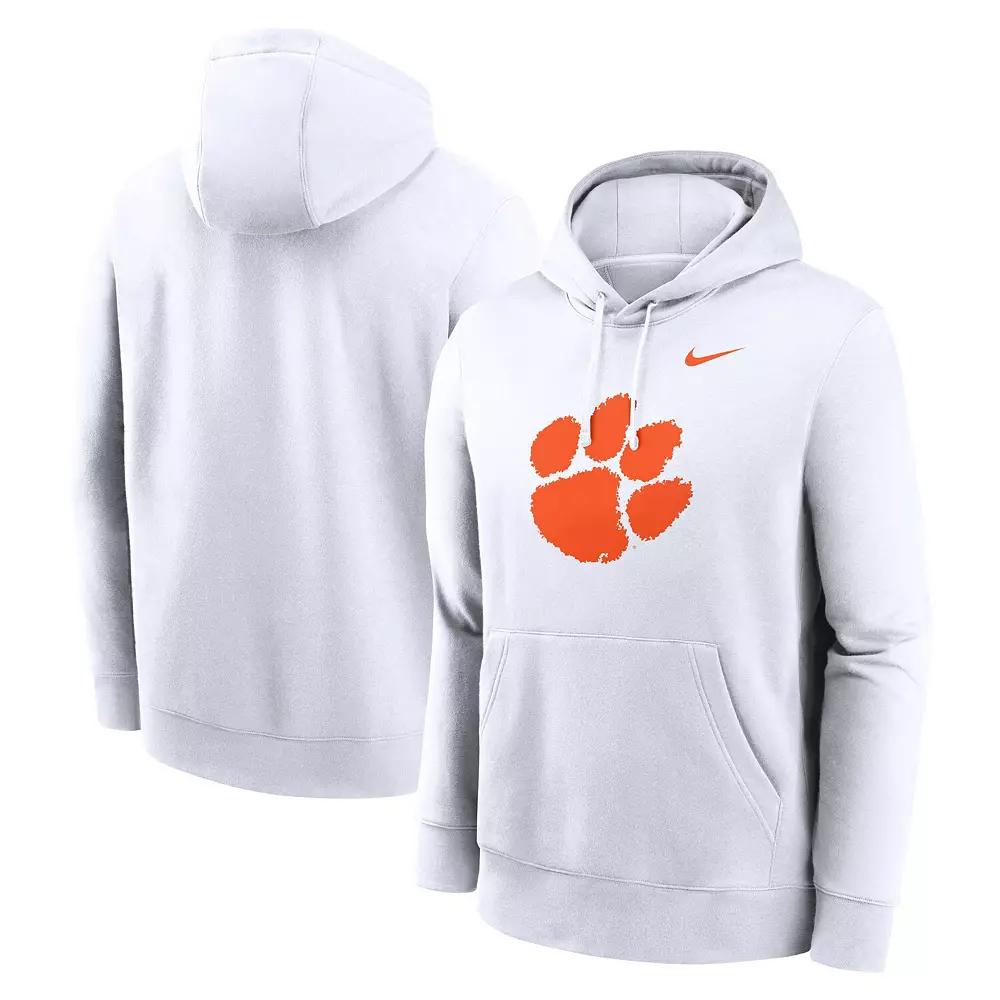 Men's Nike White Clemson Tigers Primetime Evergreen Club Fleece Pullover Hoodie,  Product Image