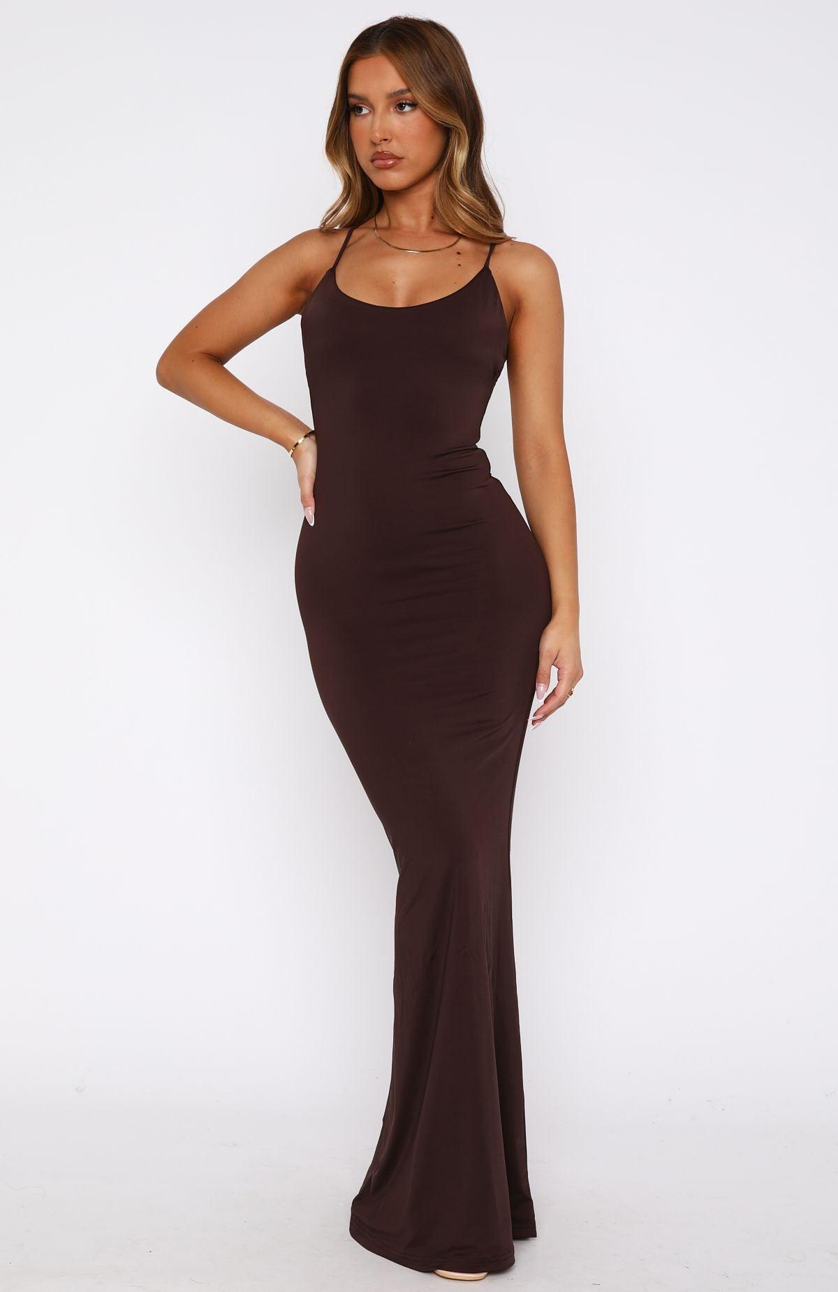 Vacation Vibes Maxi Dress Chocolate Product Image