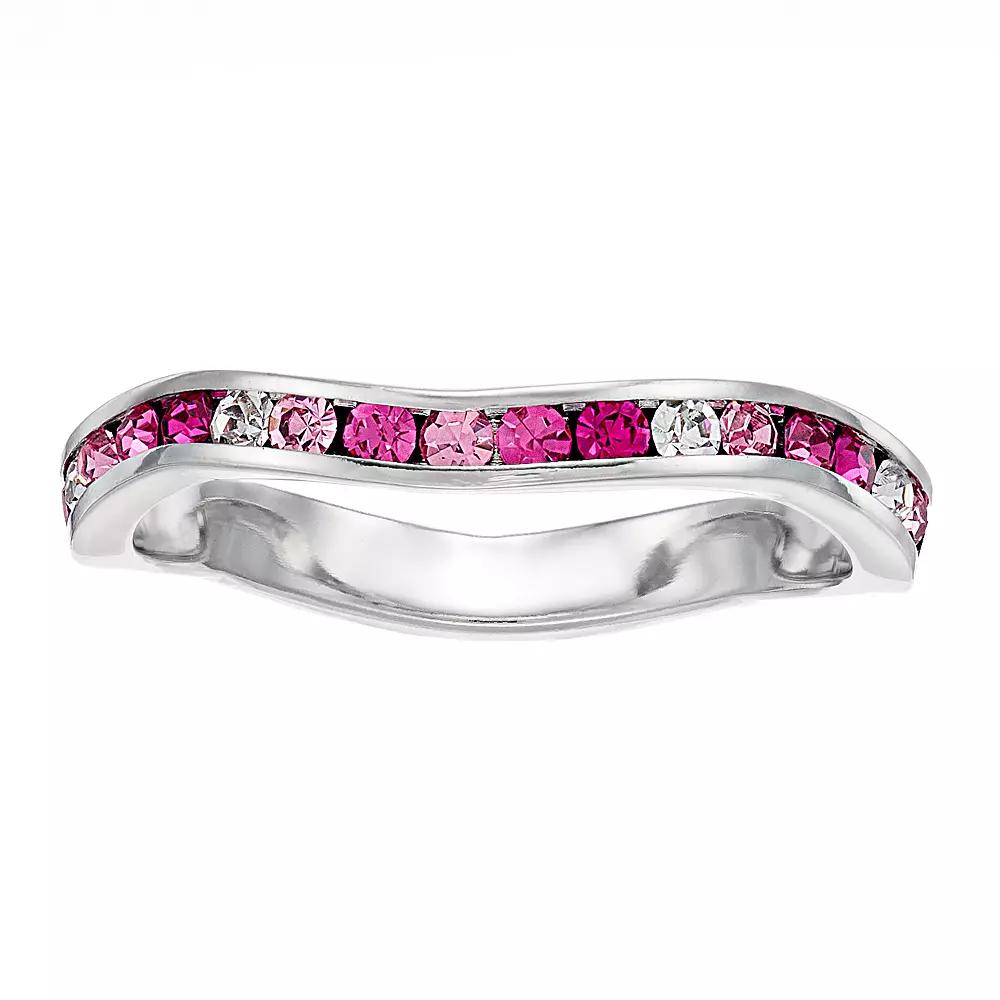Traditions Jewelry Company Multicolor Crystal Wave Ring, Womens Pink Team Product Image