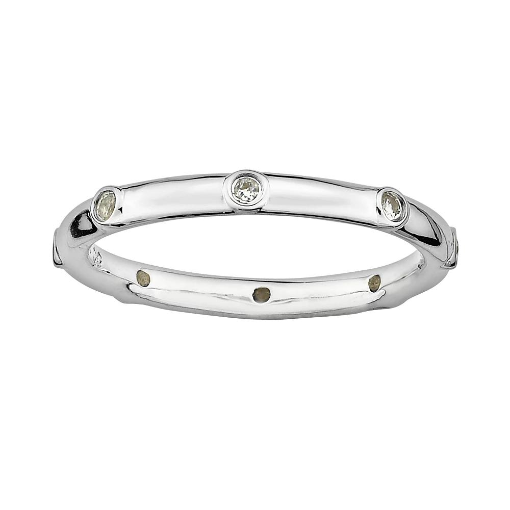 Stacks & Stones Sterling Silver White Topaz Stack Ring, Women's, Size: 5 Product Image