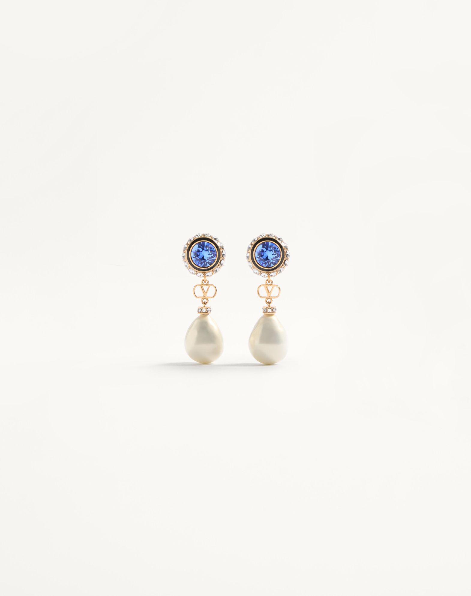 Vlogo Signature Earrings In Metal, Enamel, Pearls And Crystals Product Image