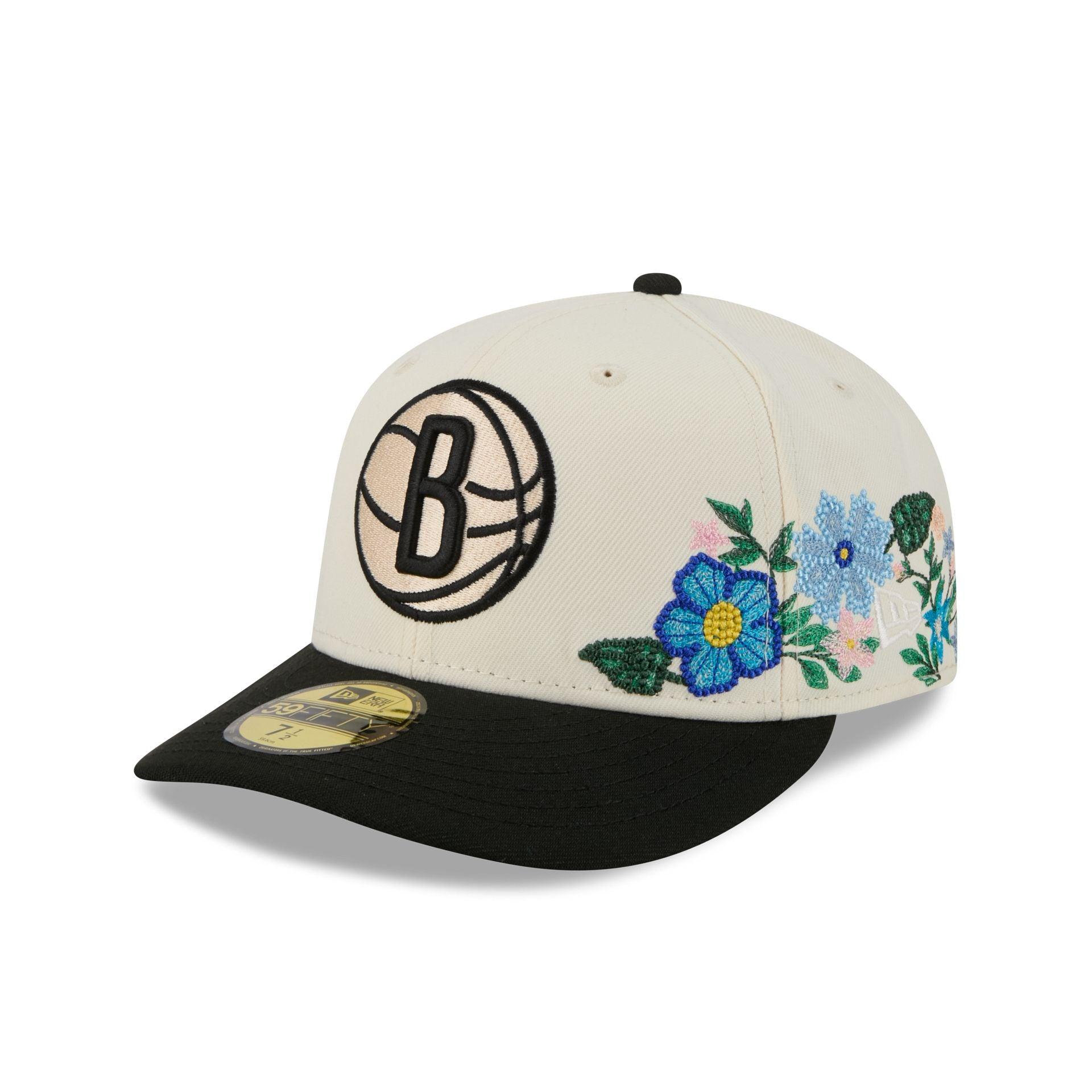 Brooklyn Nets Tonal Florals White 59FIFTY Fitted Hat Male Product Image