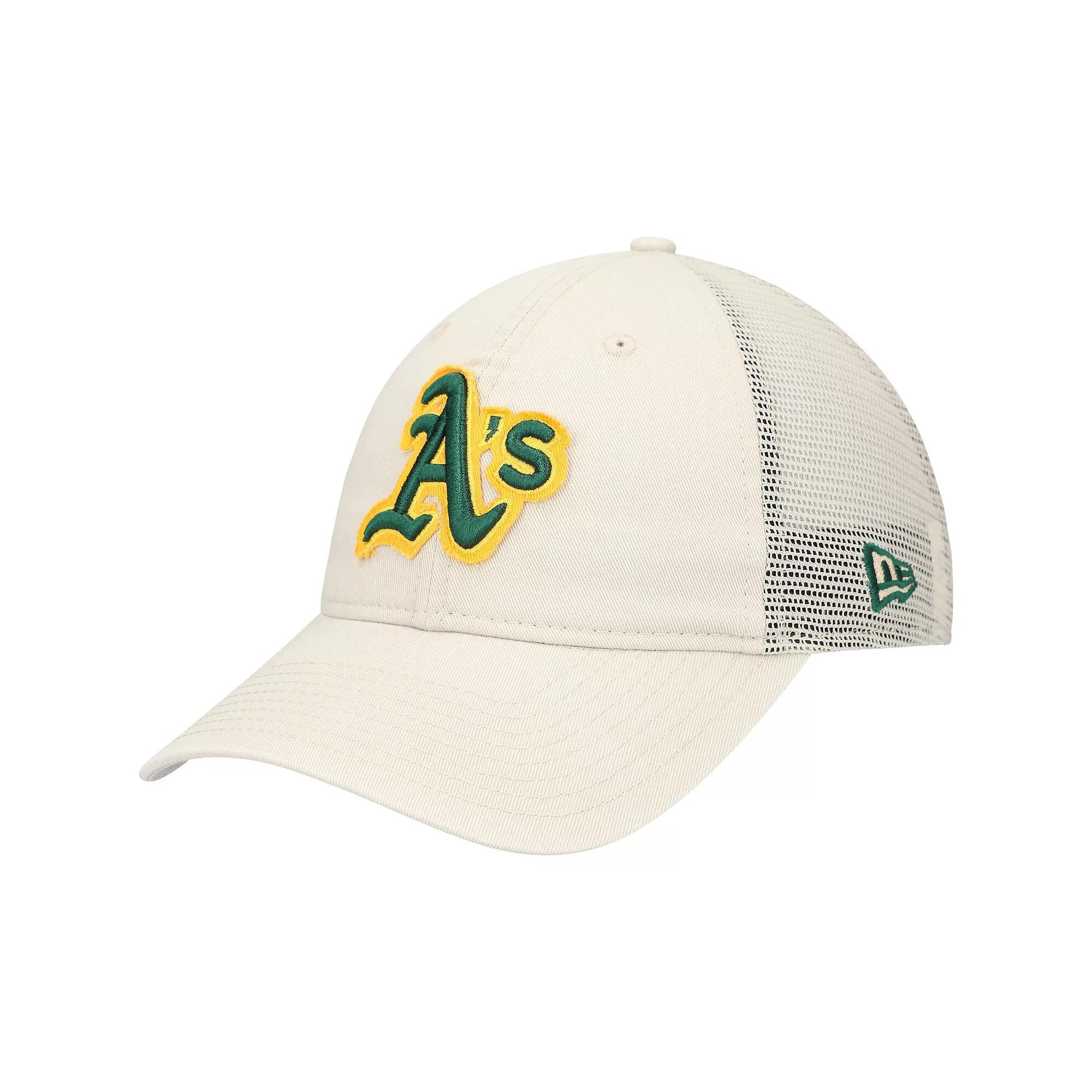 Men's New Era Stone Oakland Athletics Game Day 9TWENTY Adjustable Trucker Hat, Team Product Image