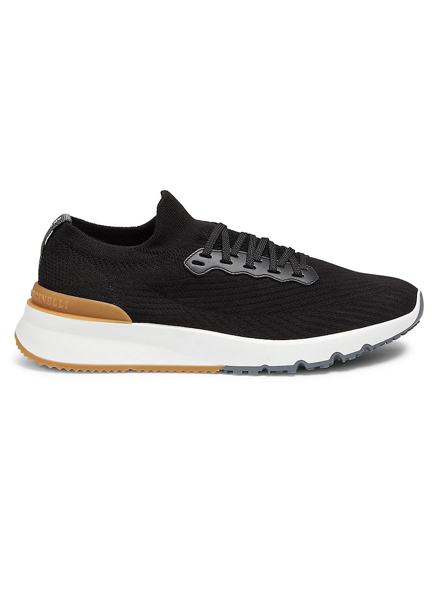 Men's Grained Calfskin Low-Top Sneakers Product Image