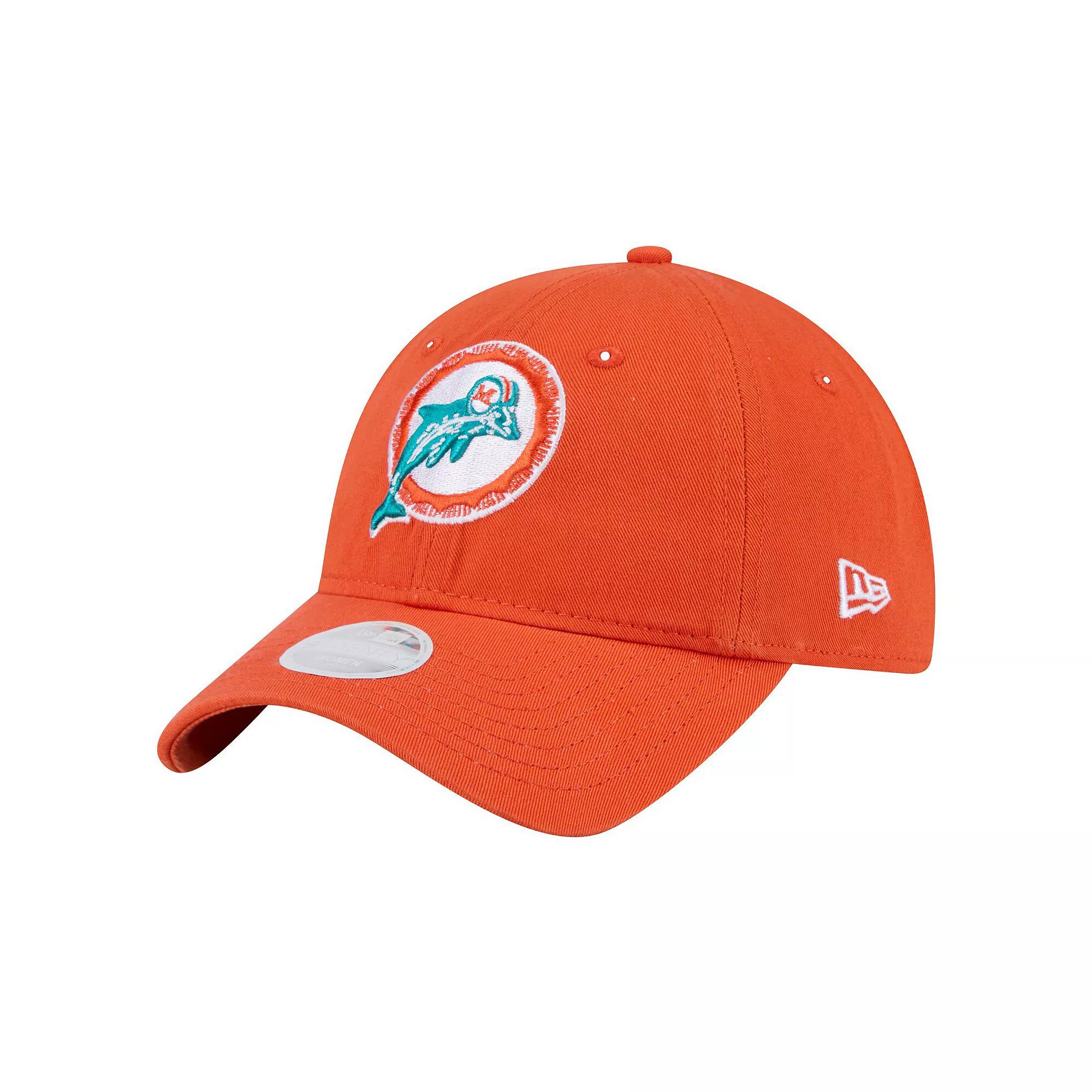 Women's New Era Orange Miami Dolphins Throwback Main Core Classic 2.0 9TWENTY Adjustable Hat Product Image