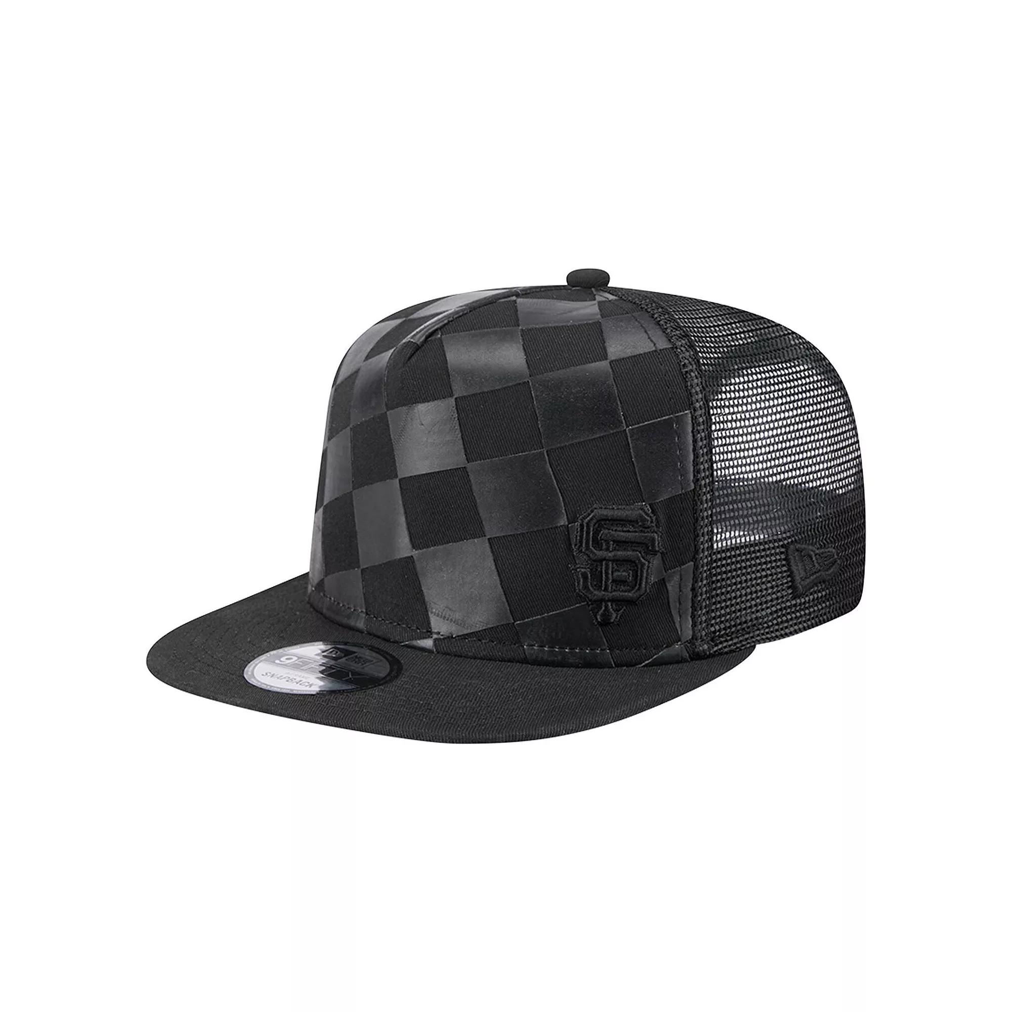 Mens New Era San Francisco Giants Score Check 9FIFTY A-Frame Trucker Snapback Hat Product Image