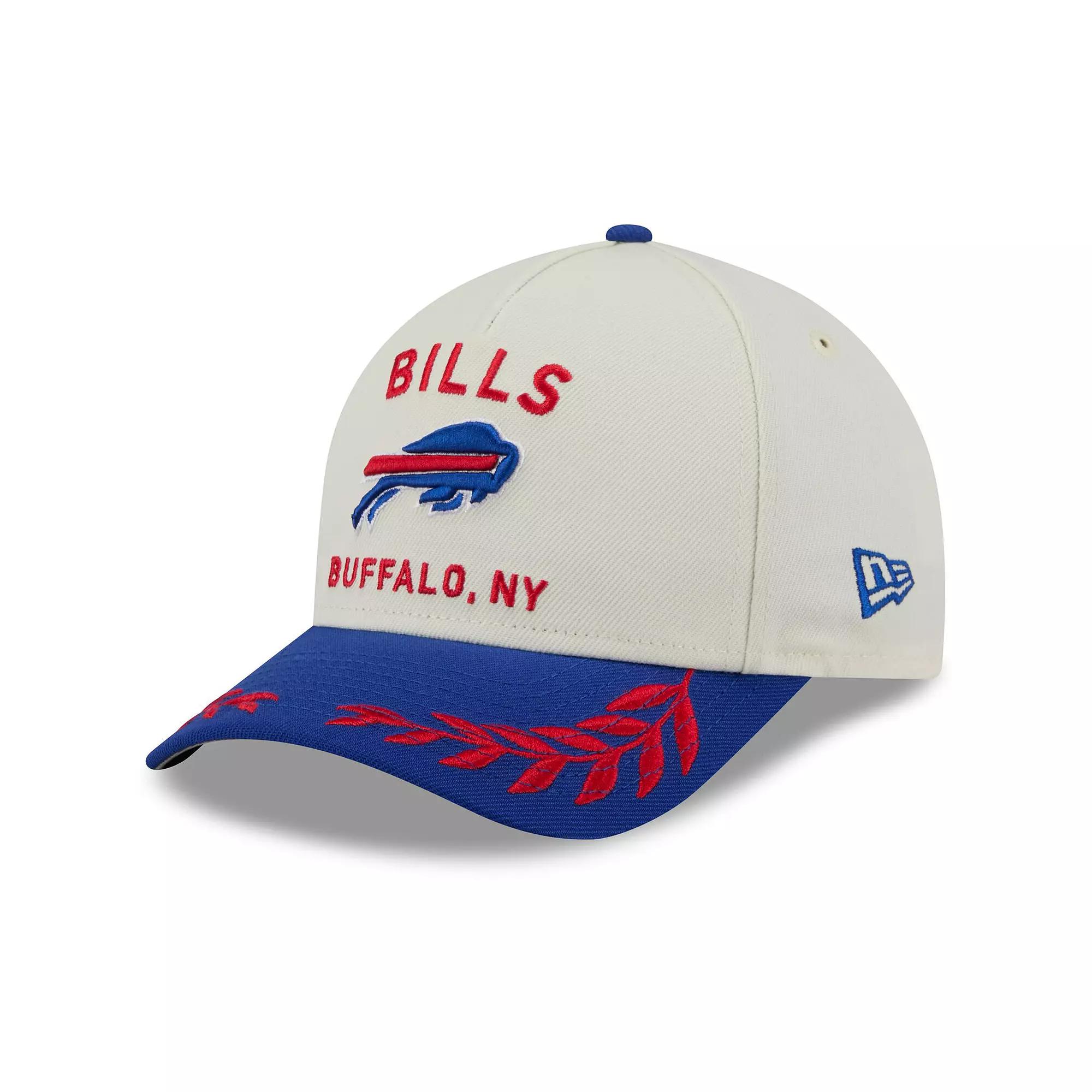 Men's New Era Cream/Royal Buffalo Bills 2025 NFL Draft 9FORTY A-Frame M-Crown Adjustable Hat, Beige Product Image