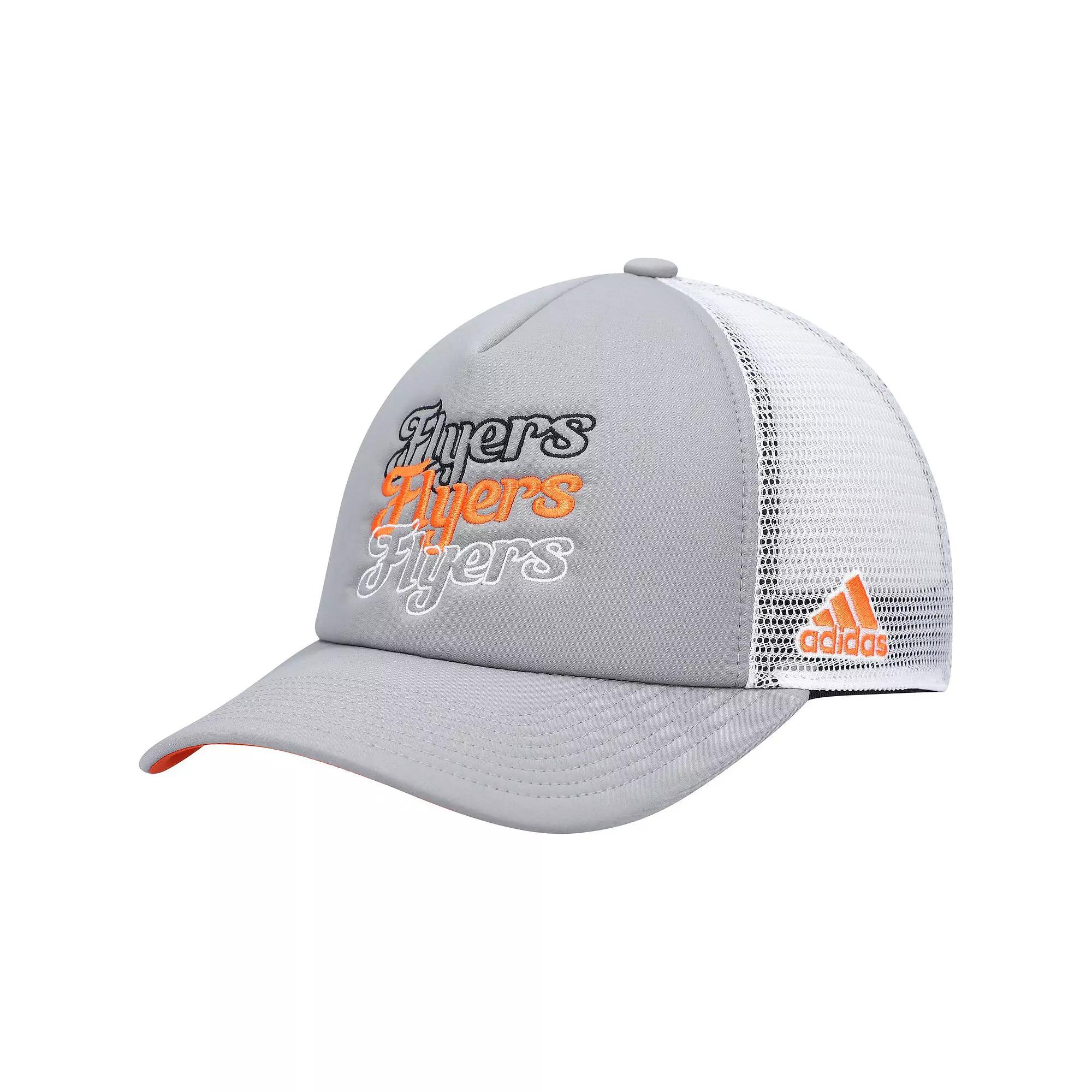 Women's adidas Gray/White Philadelphia Flyers Foam Trucker Snapback Hat, Fly Grey Product Image