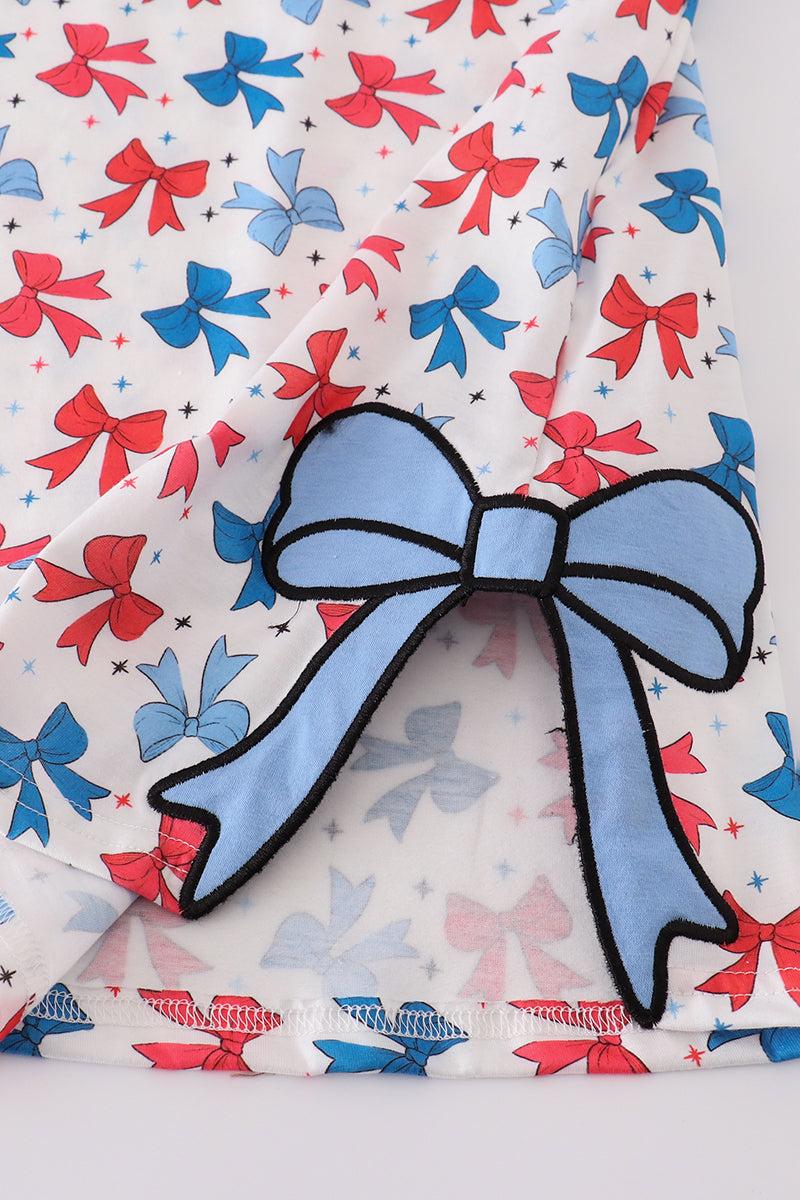 Bow applique print mom&me dress Product Image