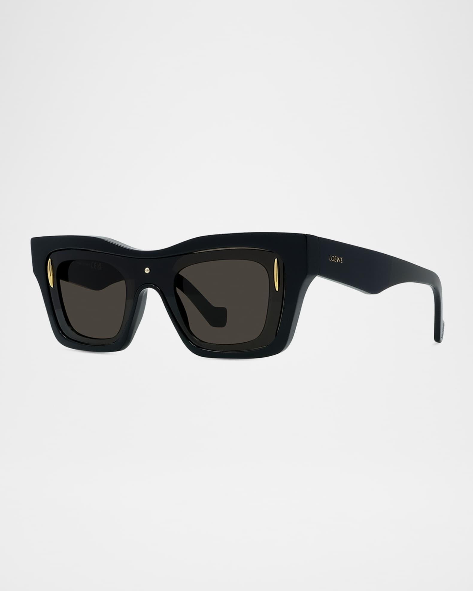 Mens Signature Layered Acetate Rectangle Sunglasses Product Image