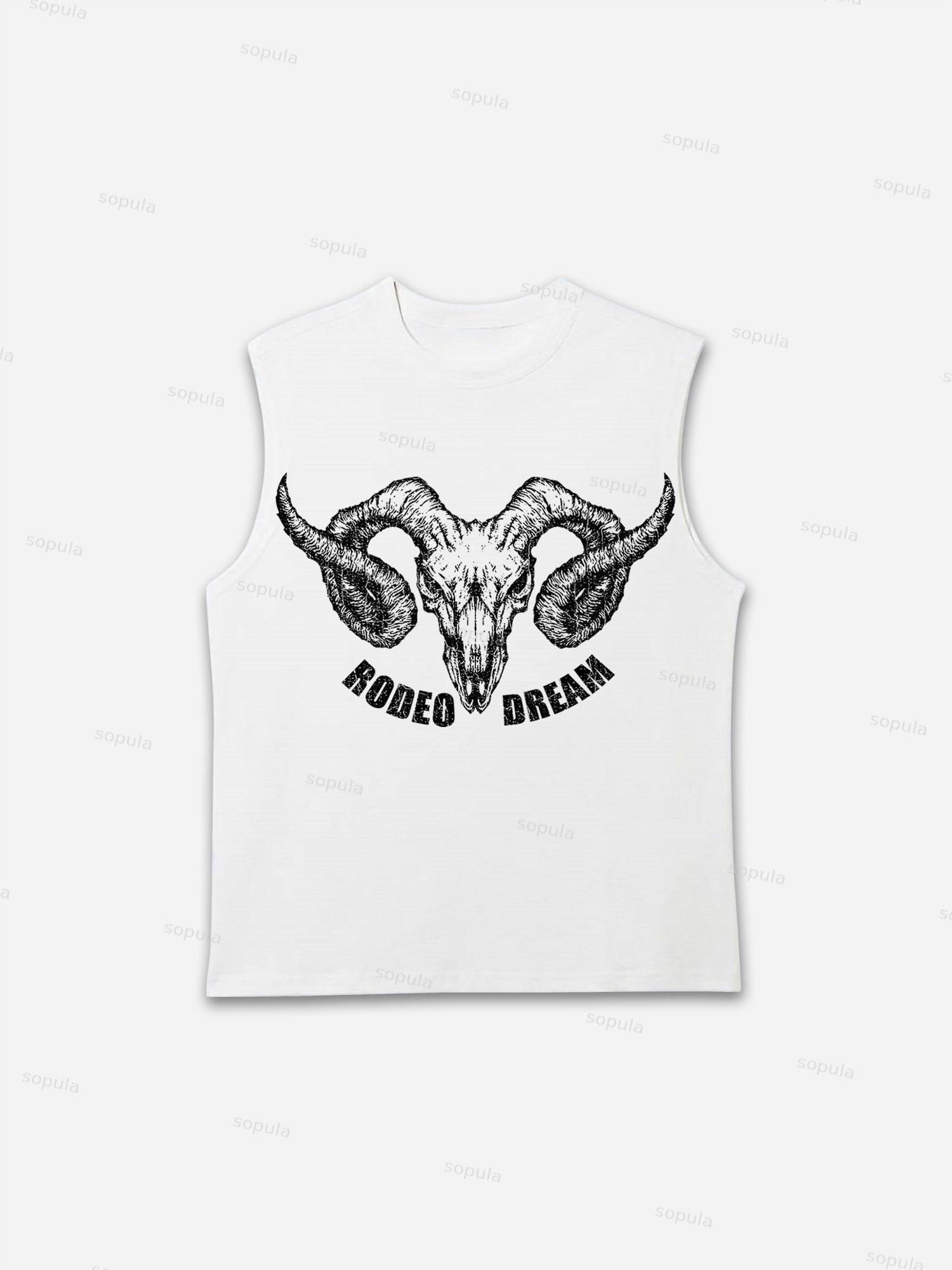 Rodeo Dream Bull Head Graphic Tank Top Product Image