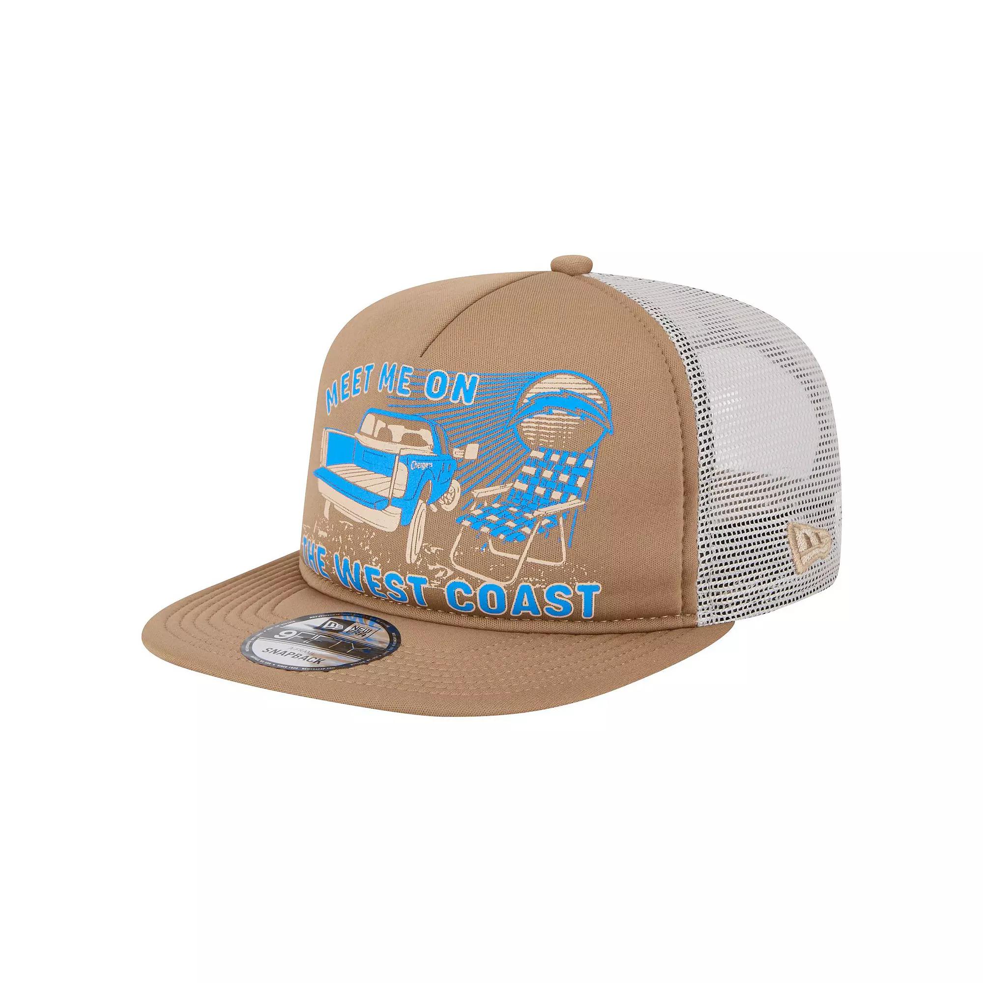 Men's New Era Tan Los Angeles Chargers Meet Me 9FIFTY Snapback Hat, Team Product Image