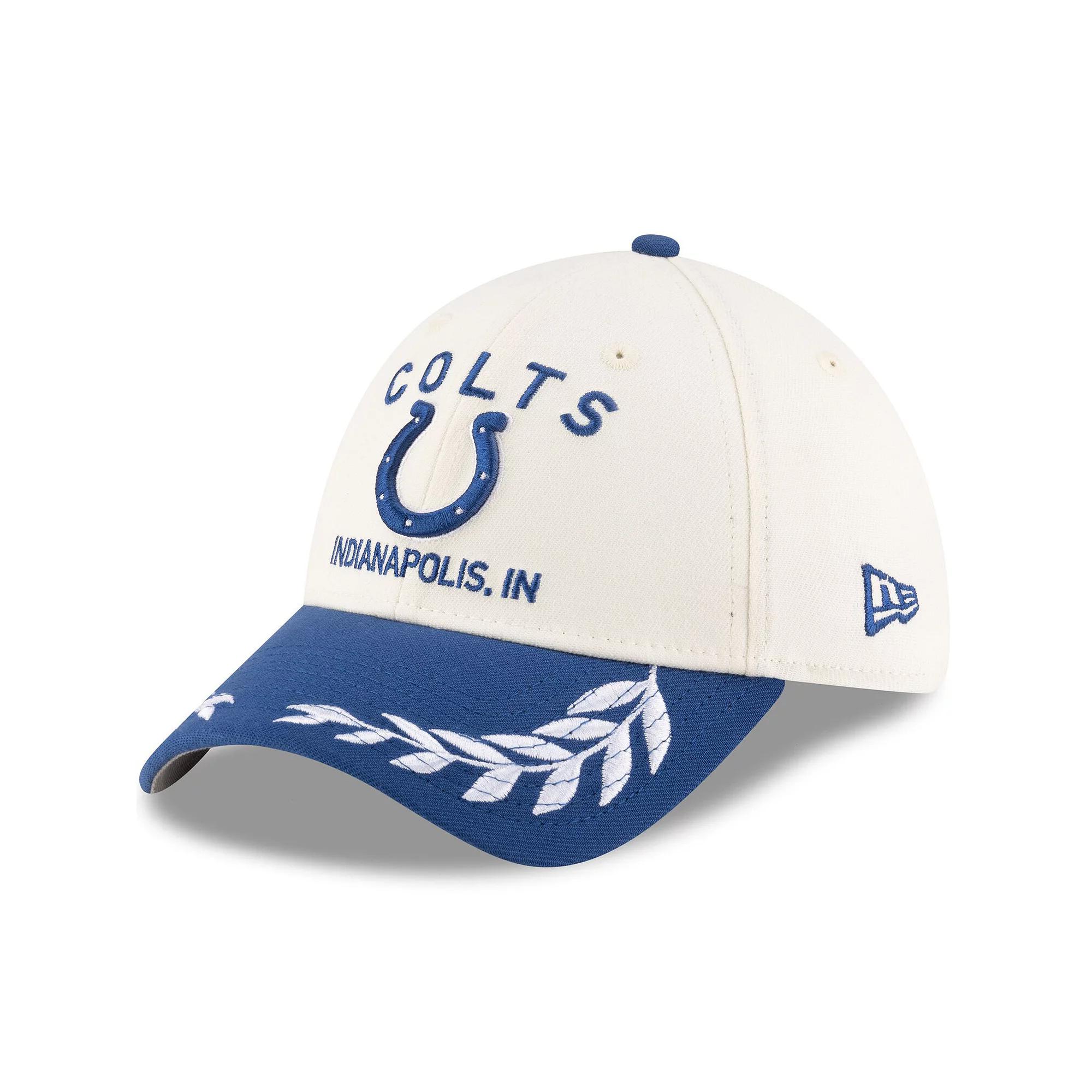 Men's New Era  Cream/Royal Indianapolis Colts 2025 NFL Draft 39THIRTY Flex Hat, Size: Medium/Large, Beige Product Image