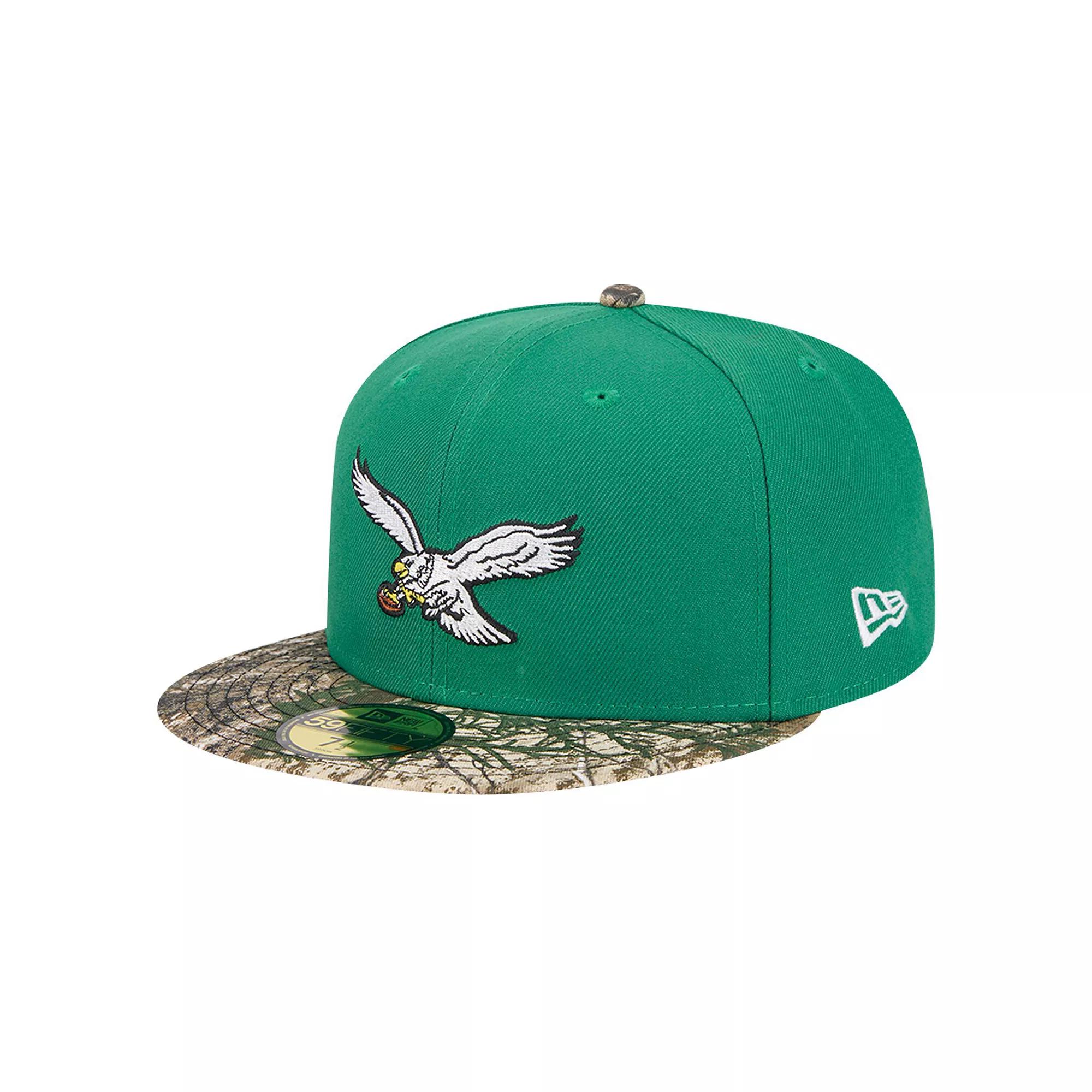 Men's New Era Kelly Green Philadelphia Eagles Active Two-Tone Camo 59FIFTY Fitted Hat,  Product Image