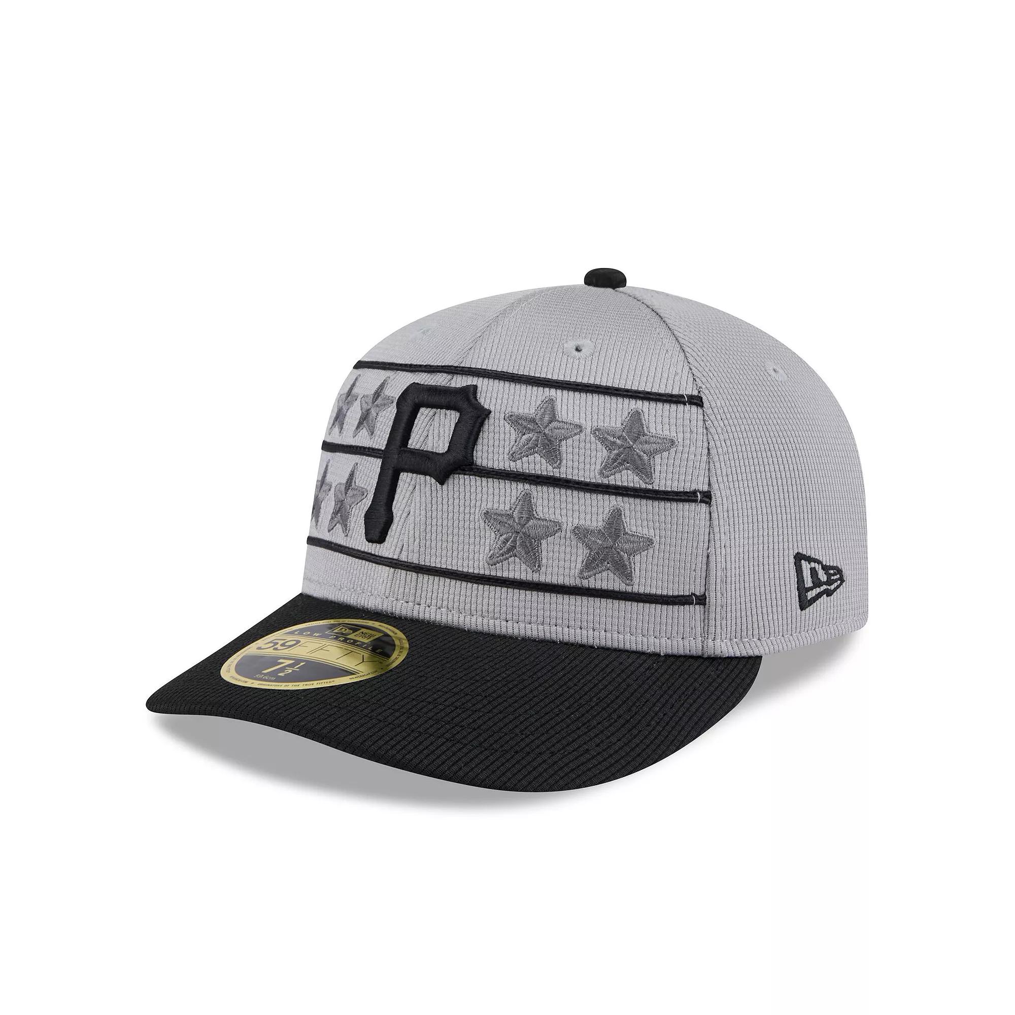 Men's New Era Gray/Black Pittsburgh Pirates 2025 Batting Practice Low Profile 59FIFTY Fitted Hat,  Product Image