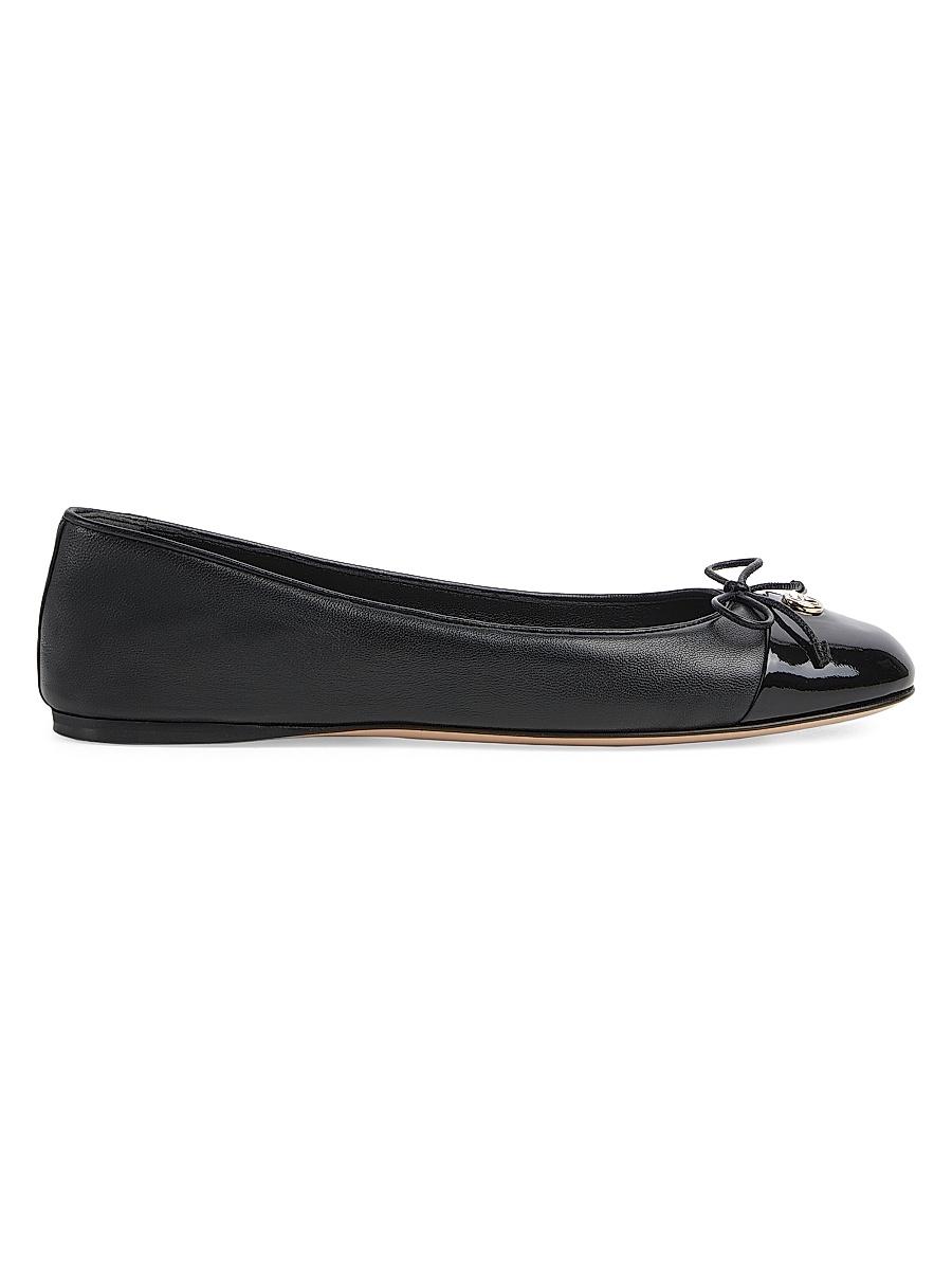 Womens GG Leather Ballet Flats Product Image
