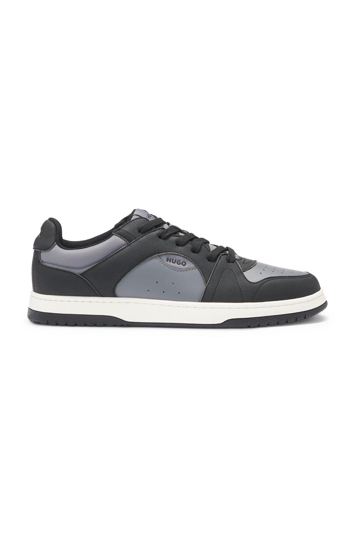 Low-top trainers with faux leather Product Image