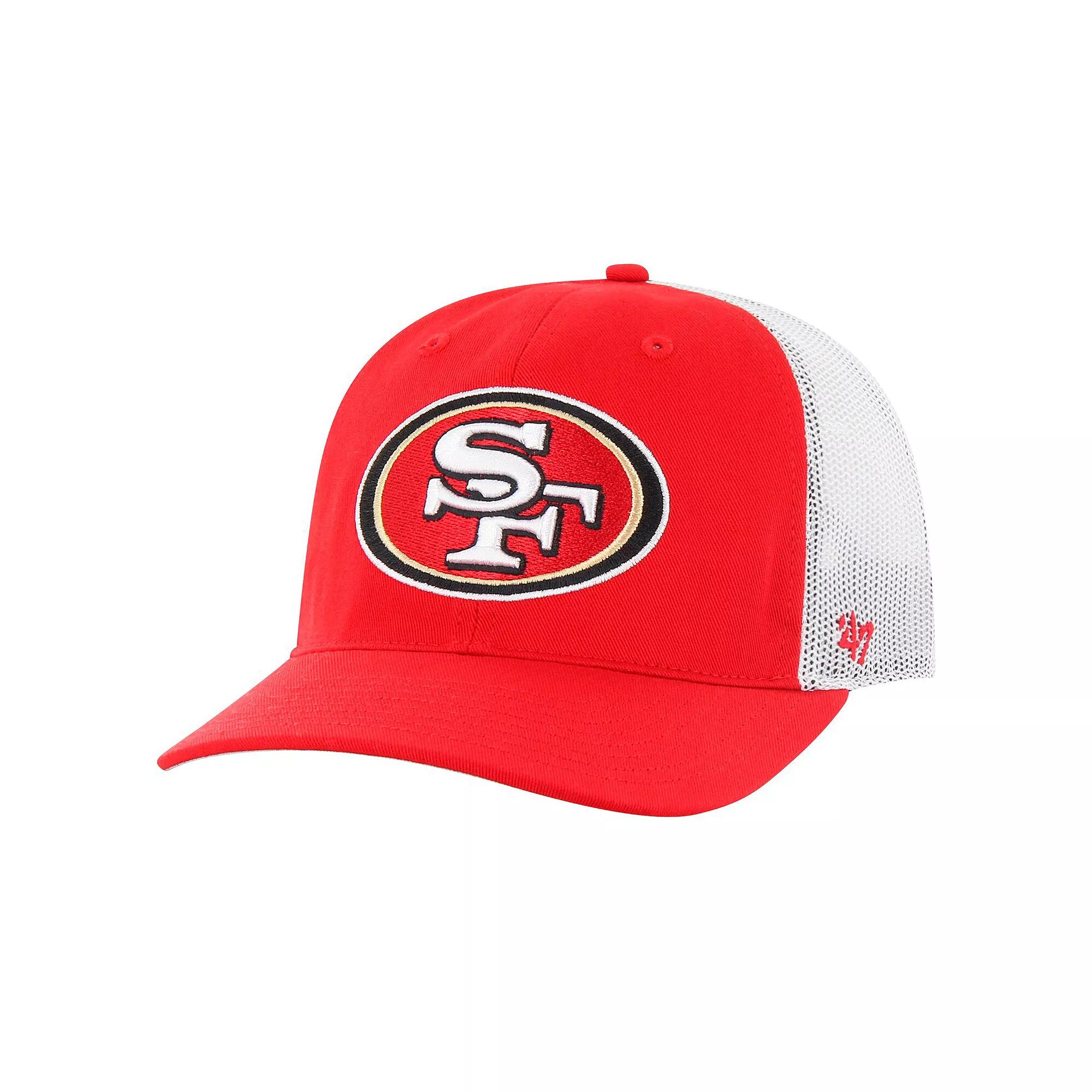 Men's '47 Scarlet/White San Francisco 49ers Team Unstructured Trucker Adjustable Hat Product Image