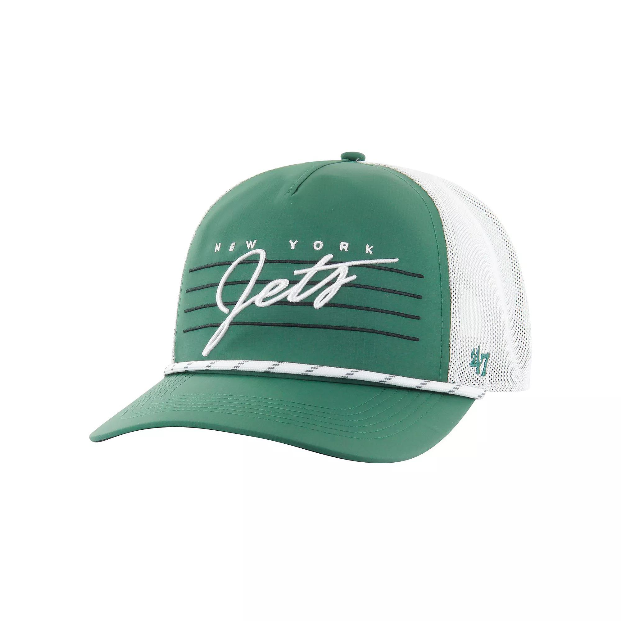 Mens 47 /White New York Jets Downburst Relaxed Hitch Trucker Adjustable Hat Product Image