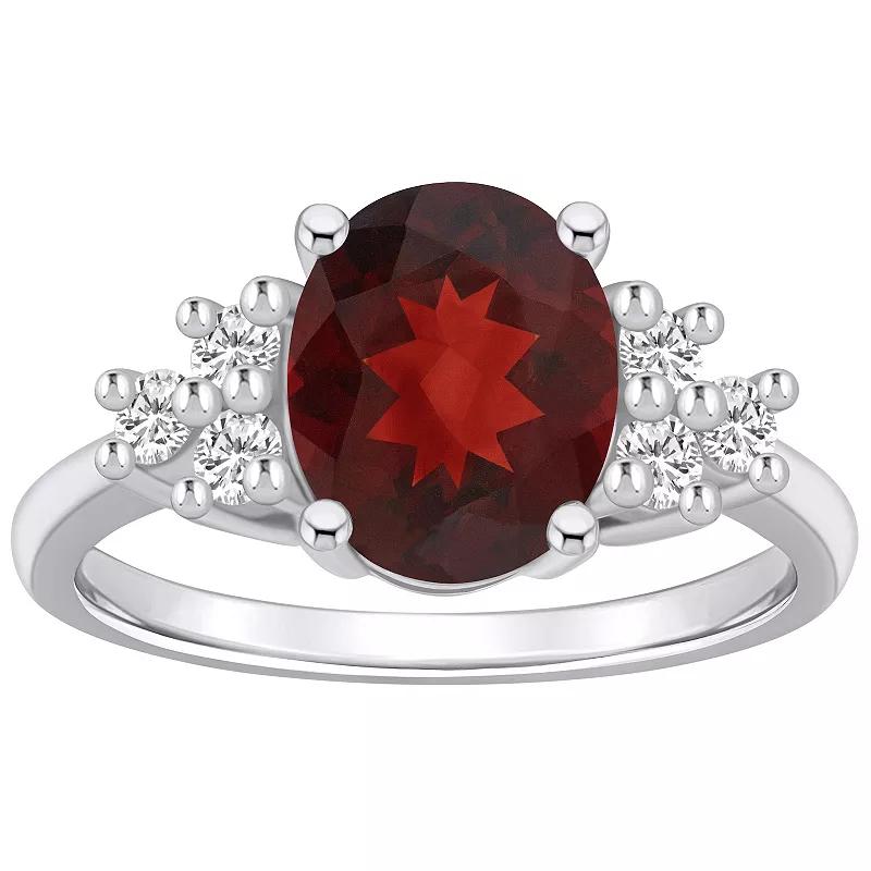 Alyson Layne 14k Gold Oval Garnet & 1/3 Carat T.W. Diamond Ring, Women's, Size: 10 Product Image