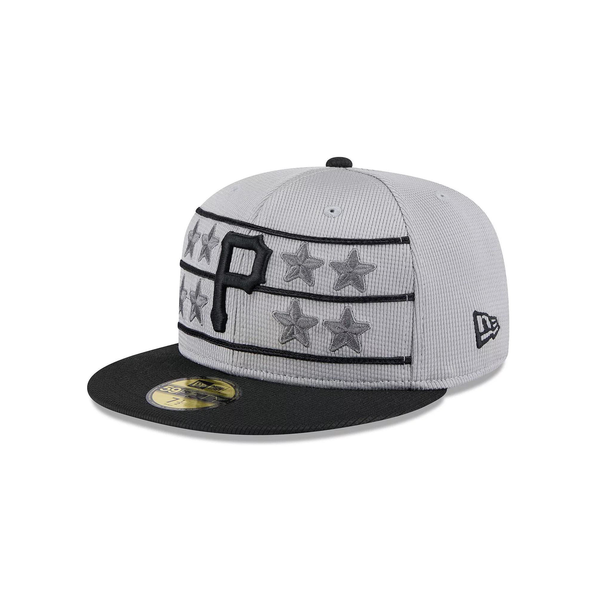 Men's New Era Gray/Black Pittsburgh Pirates 2025 Batting Practice 59FIFTY Fitted Hat,  Product Image