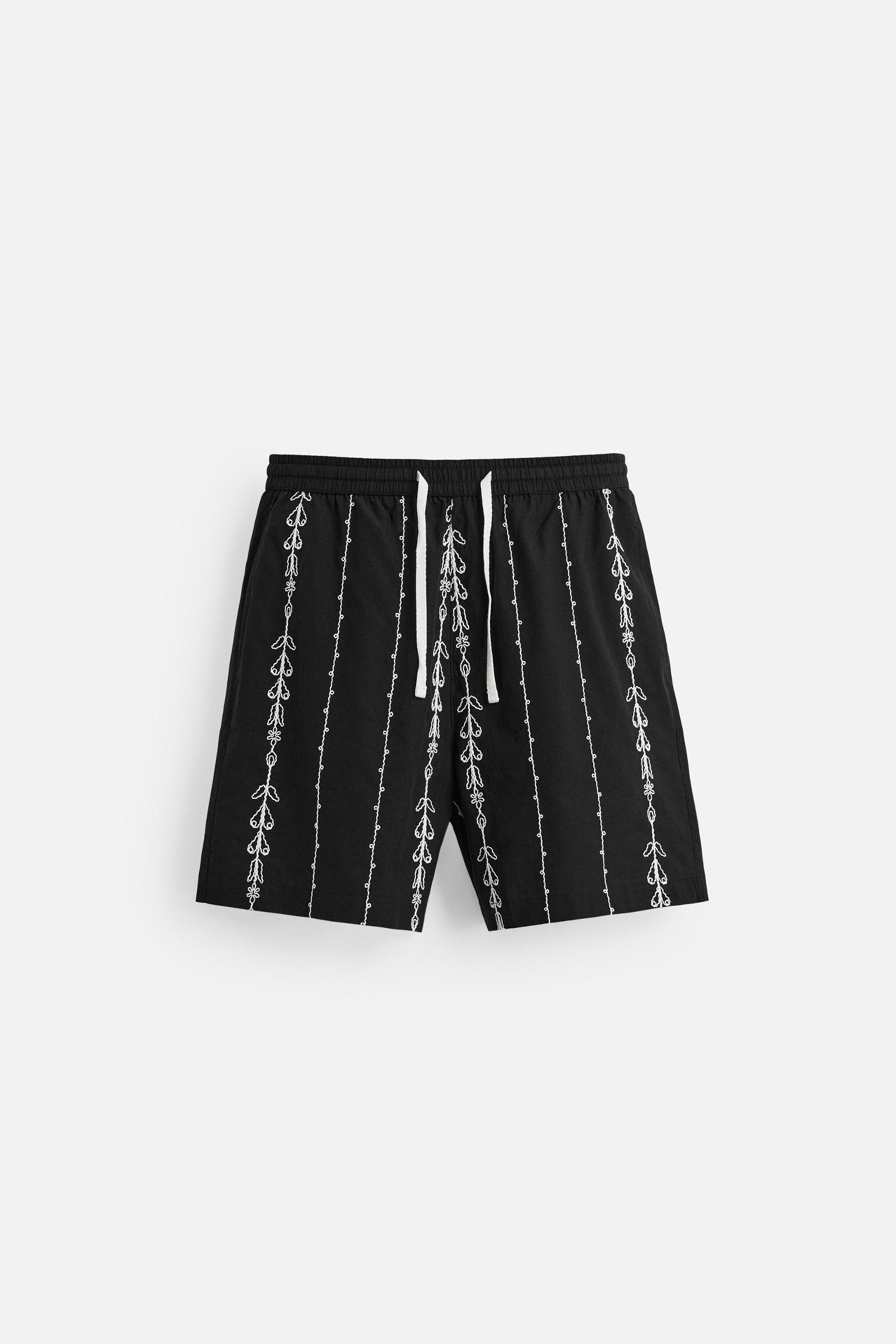 CONTRAST EMBROIDERY SHORTS Product Image