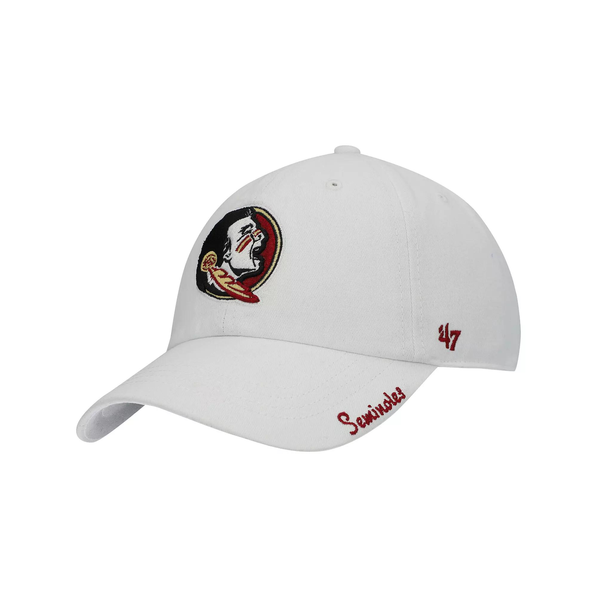 Women's '47 White Florida State Seminoles Miata Clean Up Logo Adjustable Hat Product Image