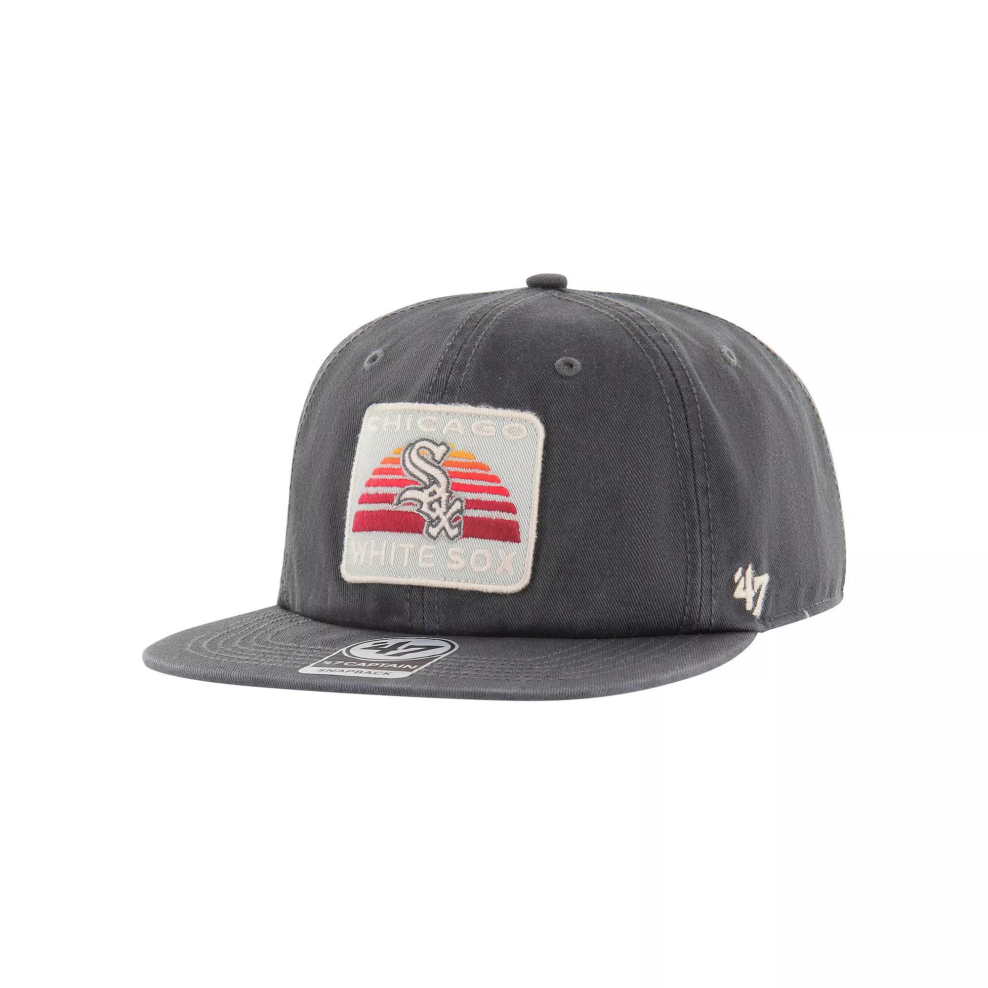 Men's '47 Charcoal Chicago White Sox Cypress Captain Snapback Hat Product Image