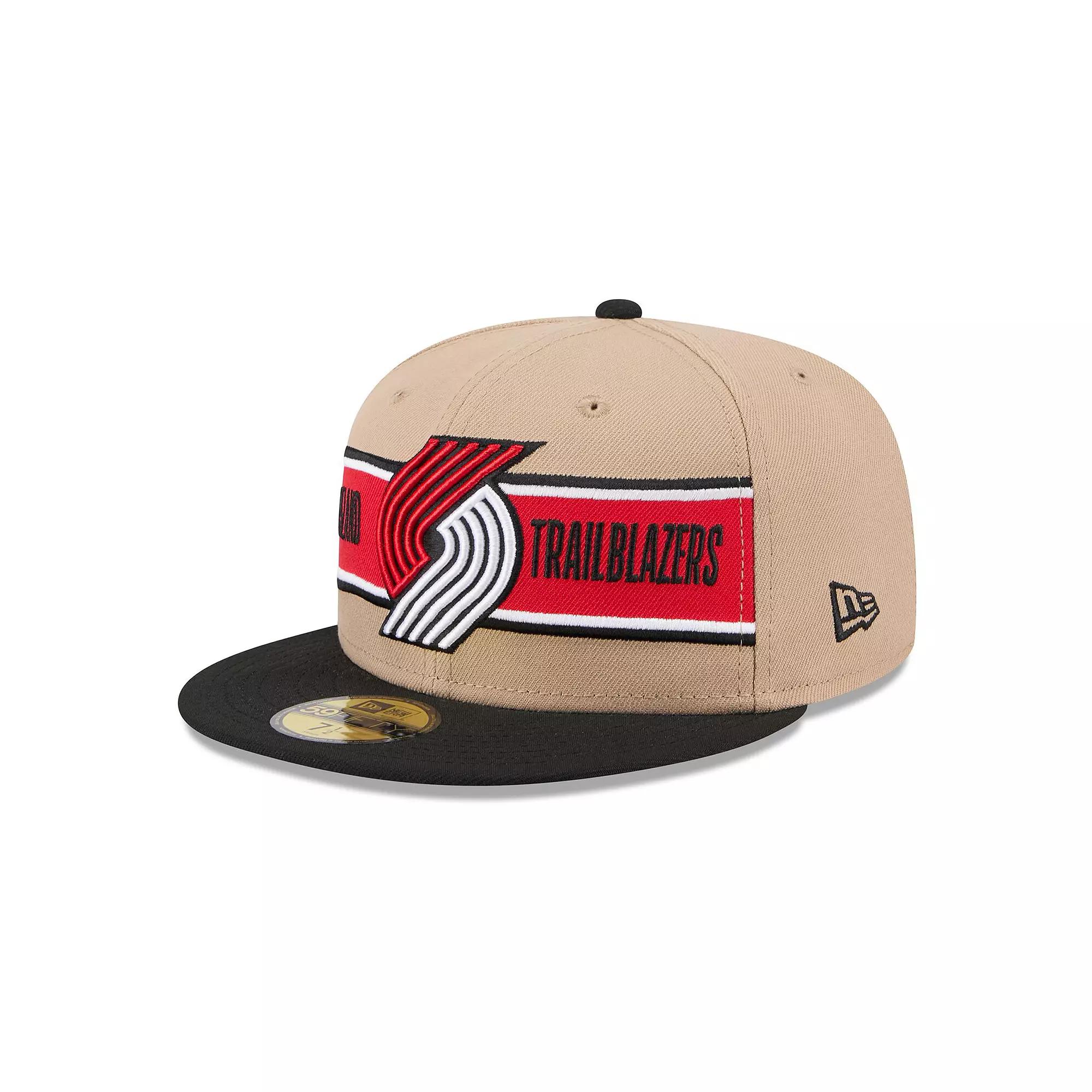 Men's New Era Tan/Black Portland Trail Blazers 2024 NBA Draft 59FIFTY Fitted Hat, Size: 7 3/4, Team Product Image