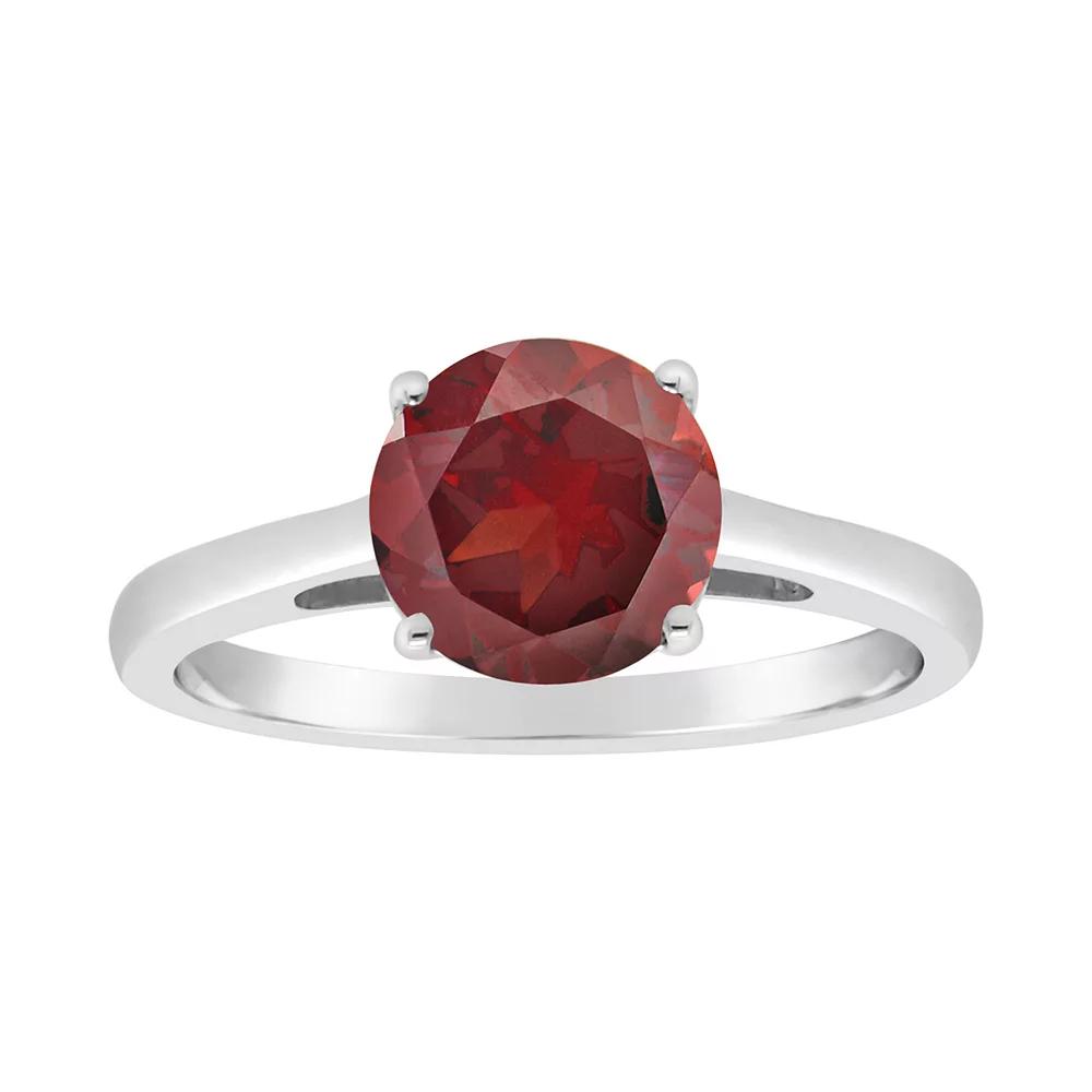 Alyson Layne Sterling Silver Garnet Solitaire Ring, Women's,  Product Image