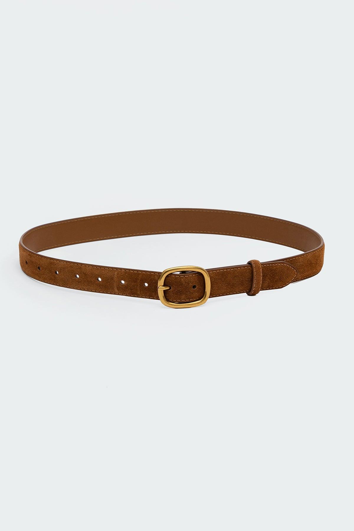 Oval Buckle Faux Suede Belt Product Image