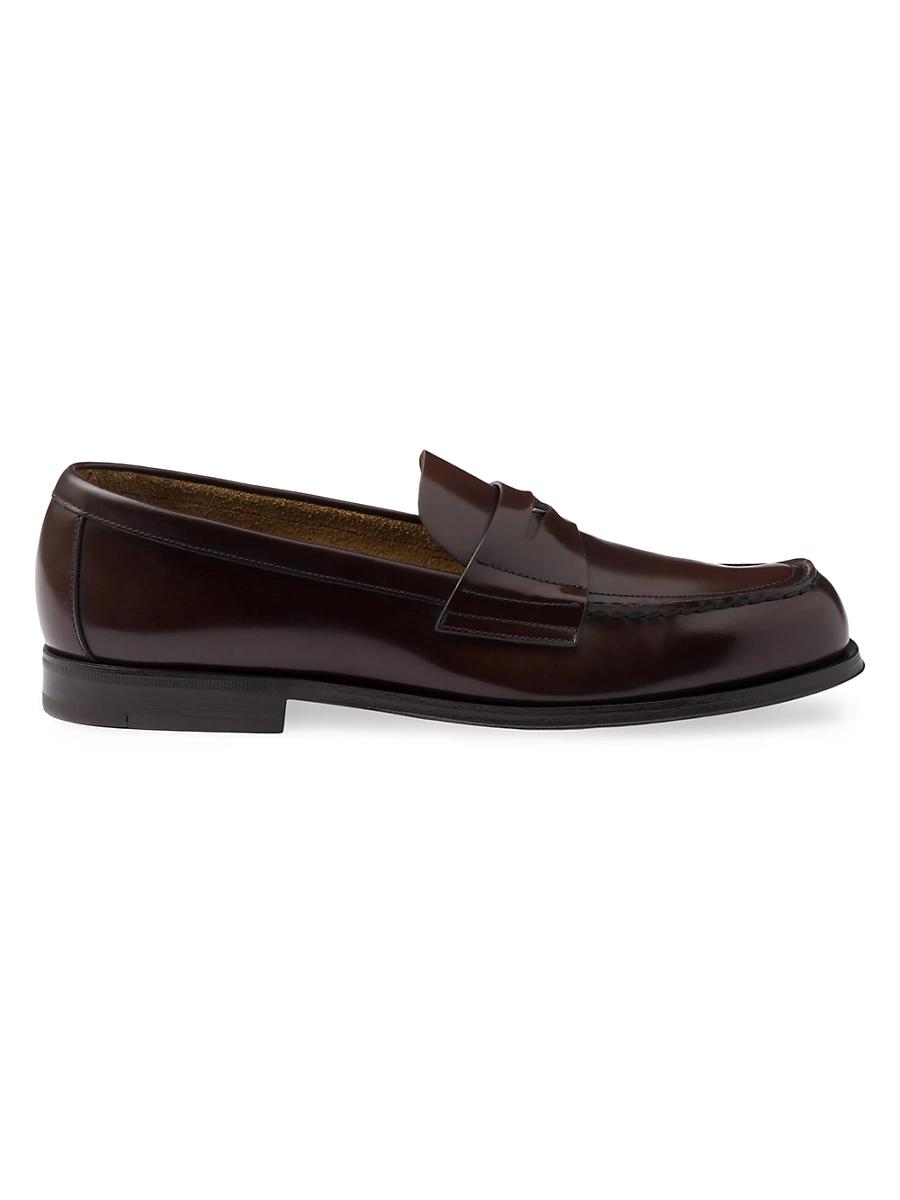 Prada Mens Brushed Leather Loafers Product Image