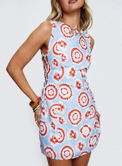 Earlie Mini Dress Blue / Red Product Image