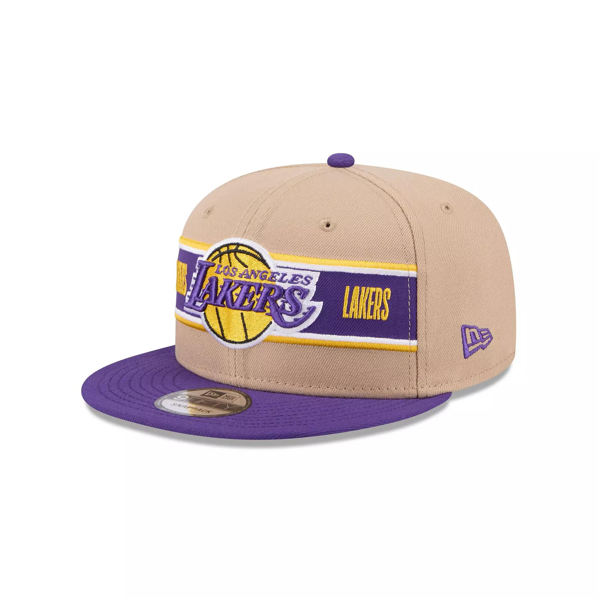 Men's New Era Tan/Purple Los Angeles Lakers 2024 NBA Draft 9FIFTY Snapback Hat, Team Product Image
