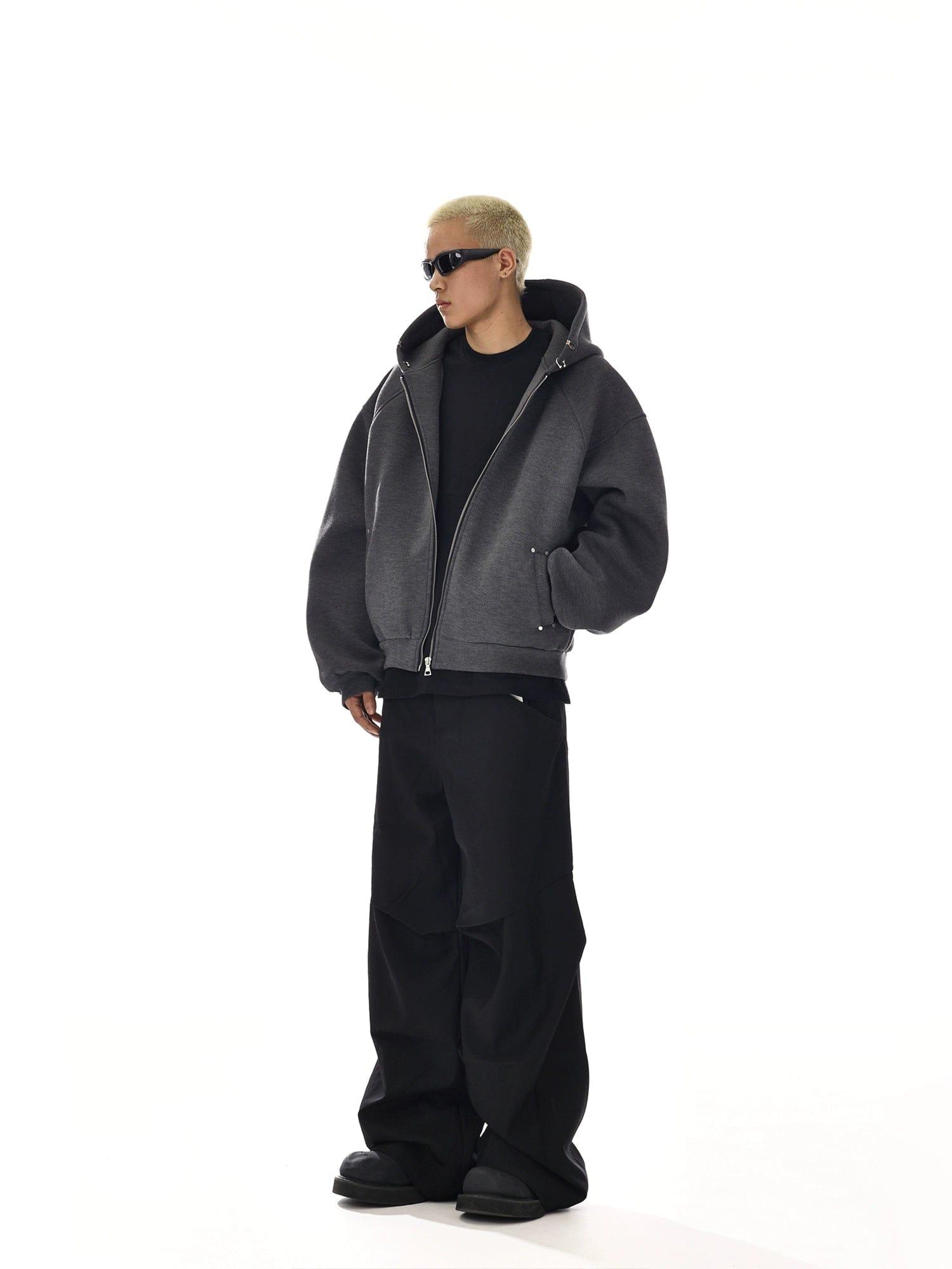 RT No. 12121 DARK GRAY HEAVY ZIP-UP HOODIE Product Image