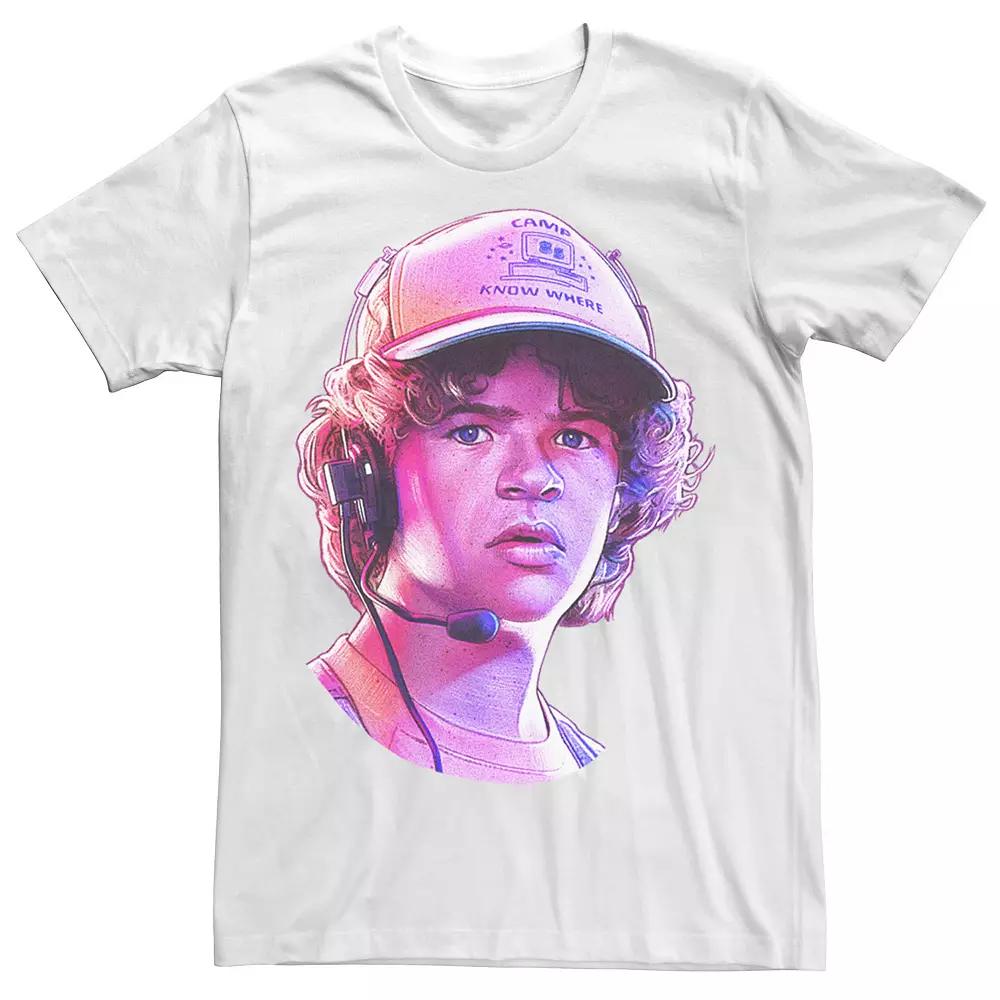 Men's Stranger Things Dusty Large Rose Tone Portrait Tee, White Product Image