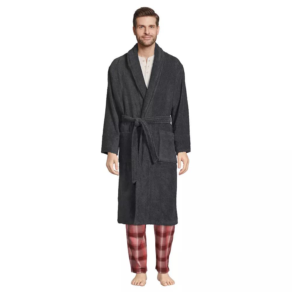 Big & Tall Lands' End Calf-Length Turkish Terry Robe, Men's,  Product Image