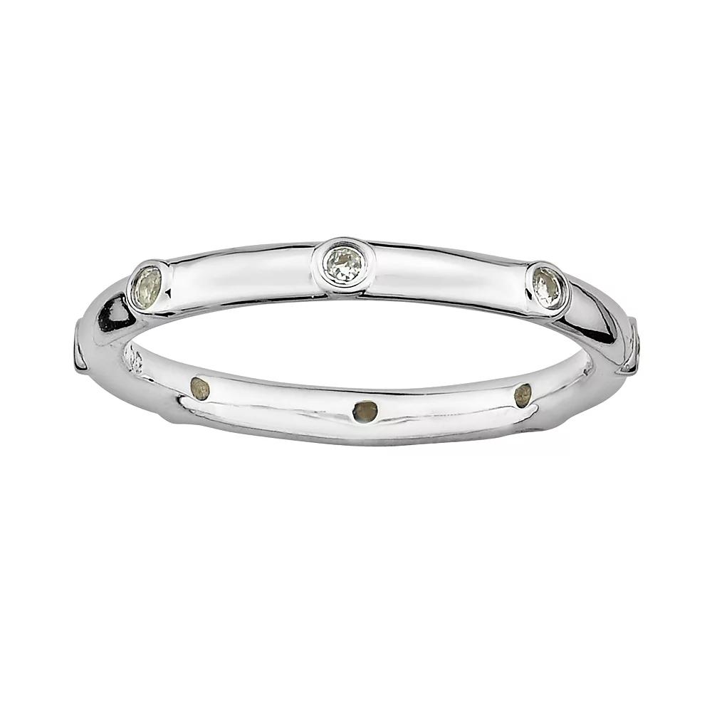 Stacks & Stones Sterling Silver White Topaz Stack Ring, Women's, Size: 5 Product Image