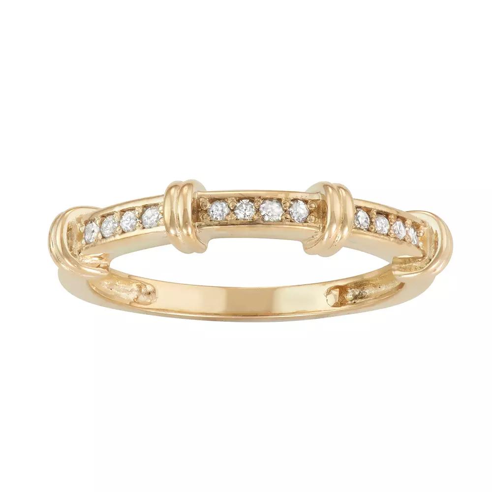 Tiara 10k Gold 1/8 Carat T.W. Diamond Wedding Ring, Women's, Size: 9 Product Image