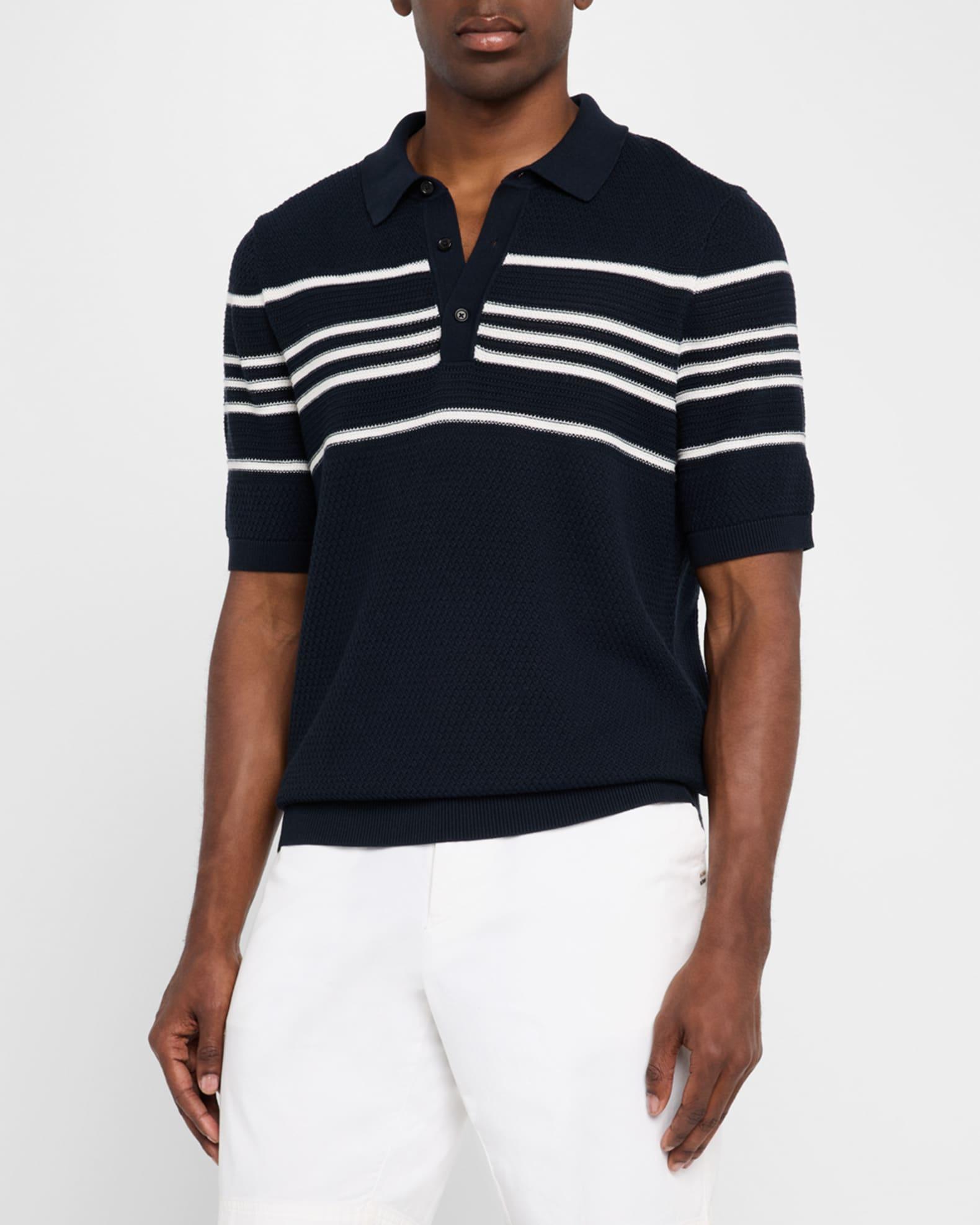 Men's Jiuseppe Silk and Cotton Short-Sleeve Polo Sweater Product Image