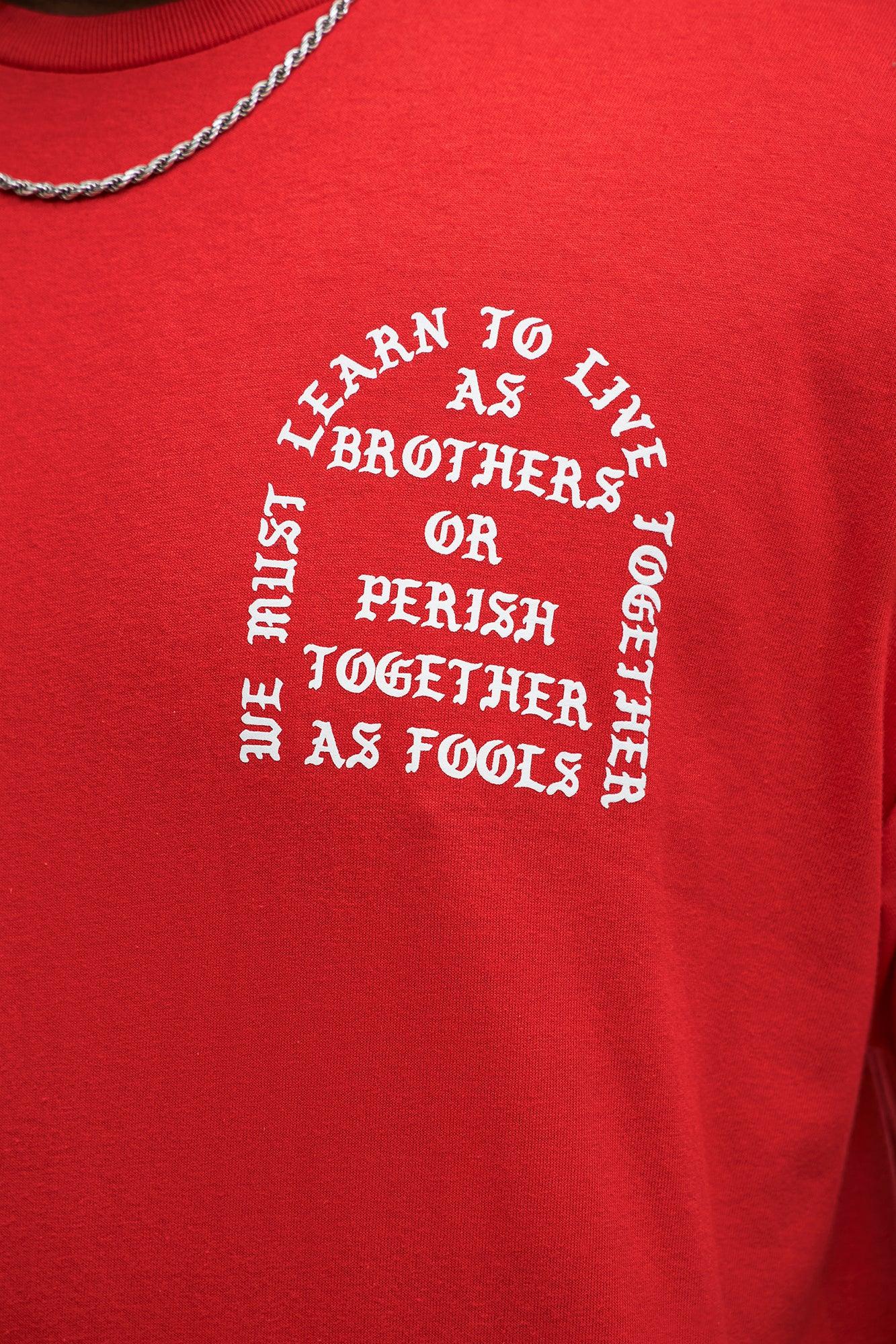 Learn To Live Together Short Sleeve Tee - Red Product Image